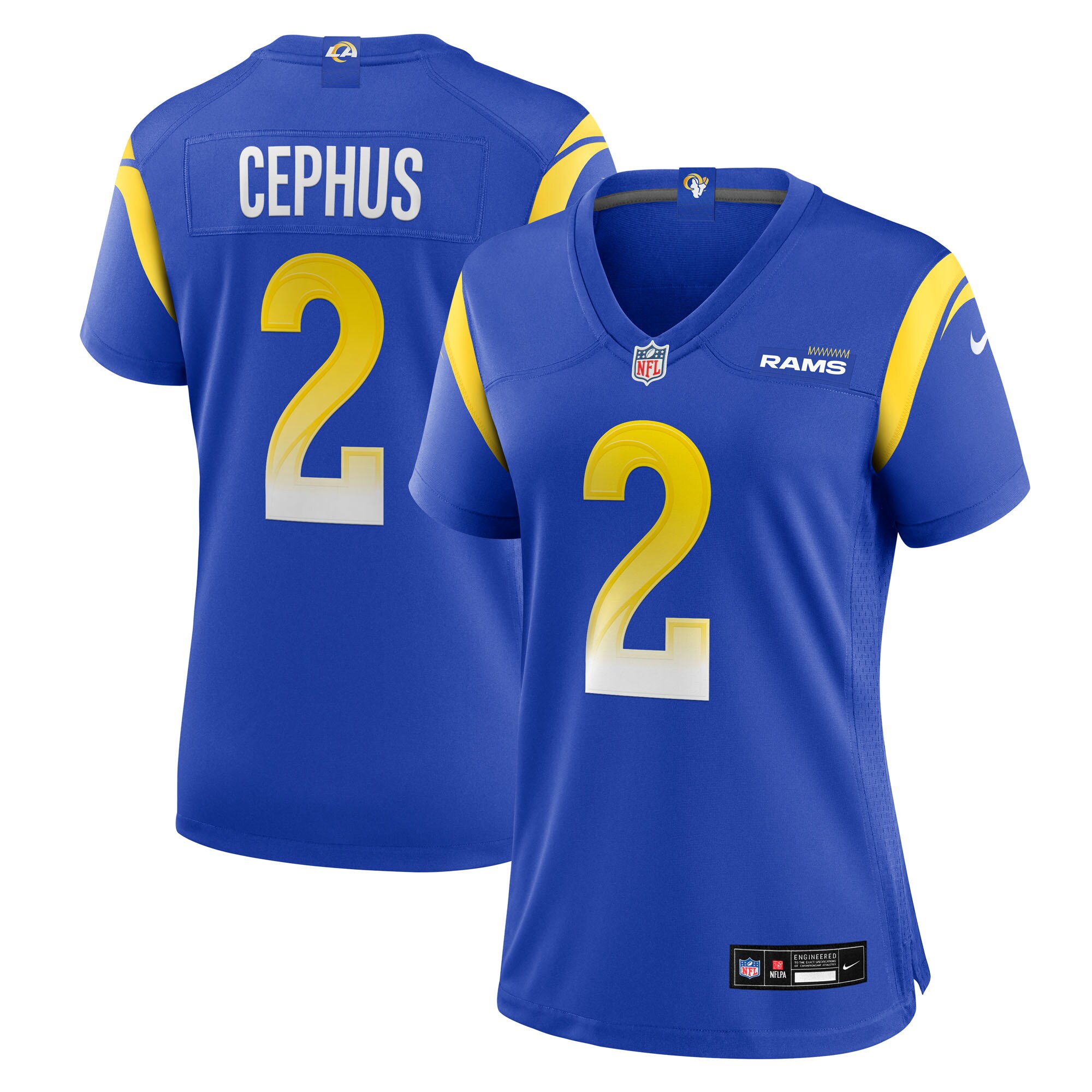 Women's Los Angeles Rams Quintez Cephus Royal Team Game Jersey JS4613 Saliibo