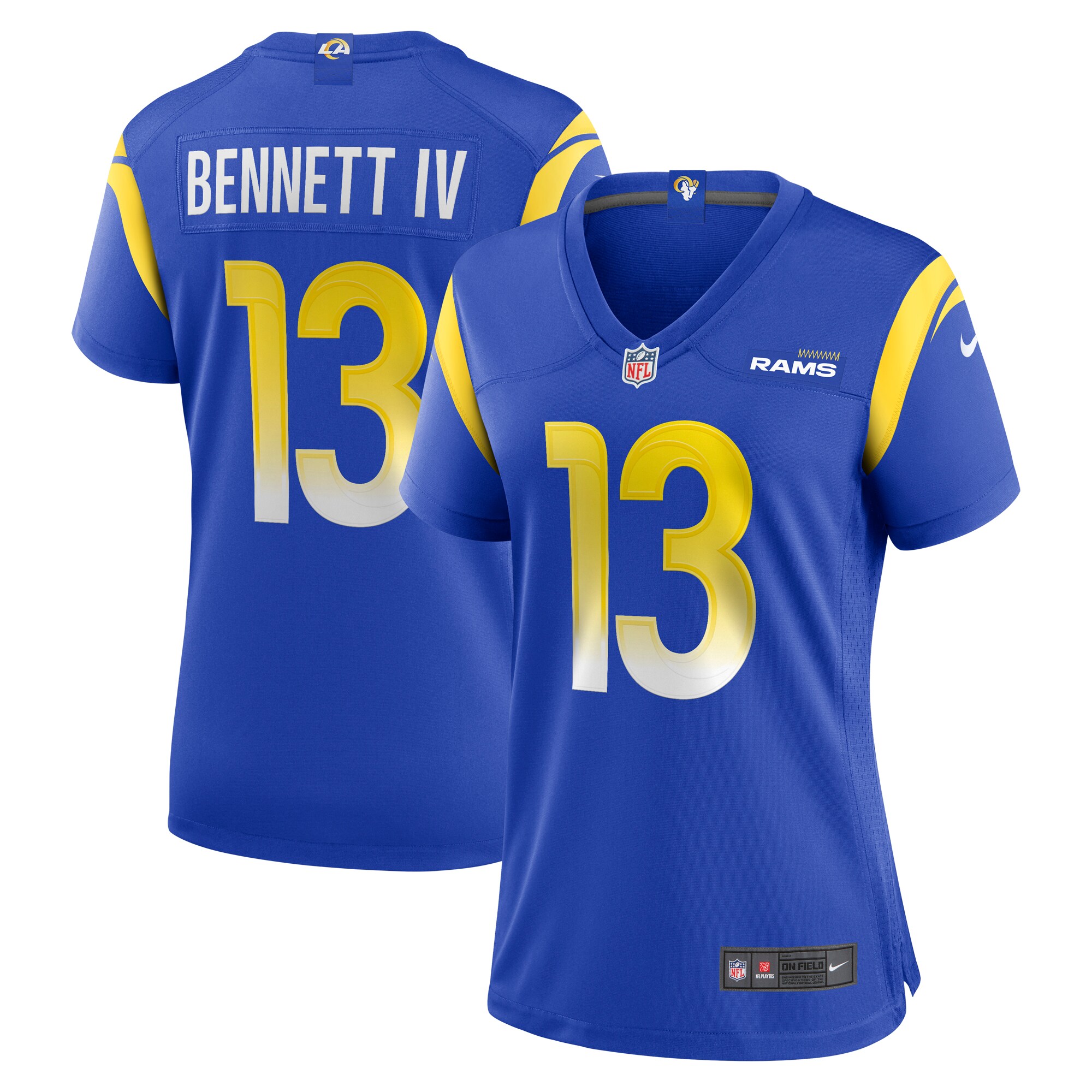 Women's Los Angeles Rams Stetson Bennett Royal Team Game Jersey JS1282 Saliibo