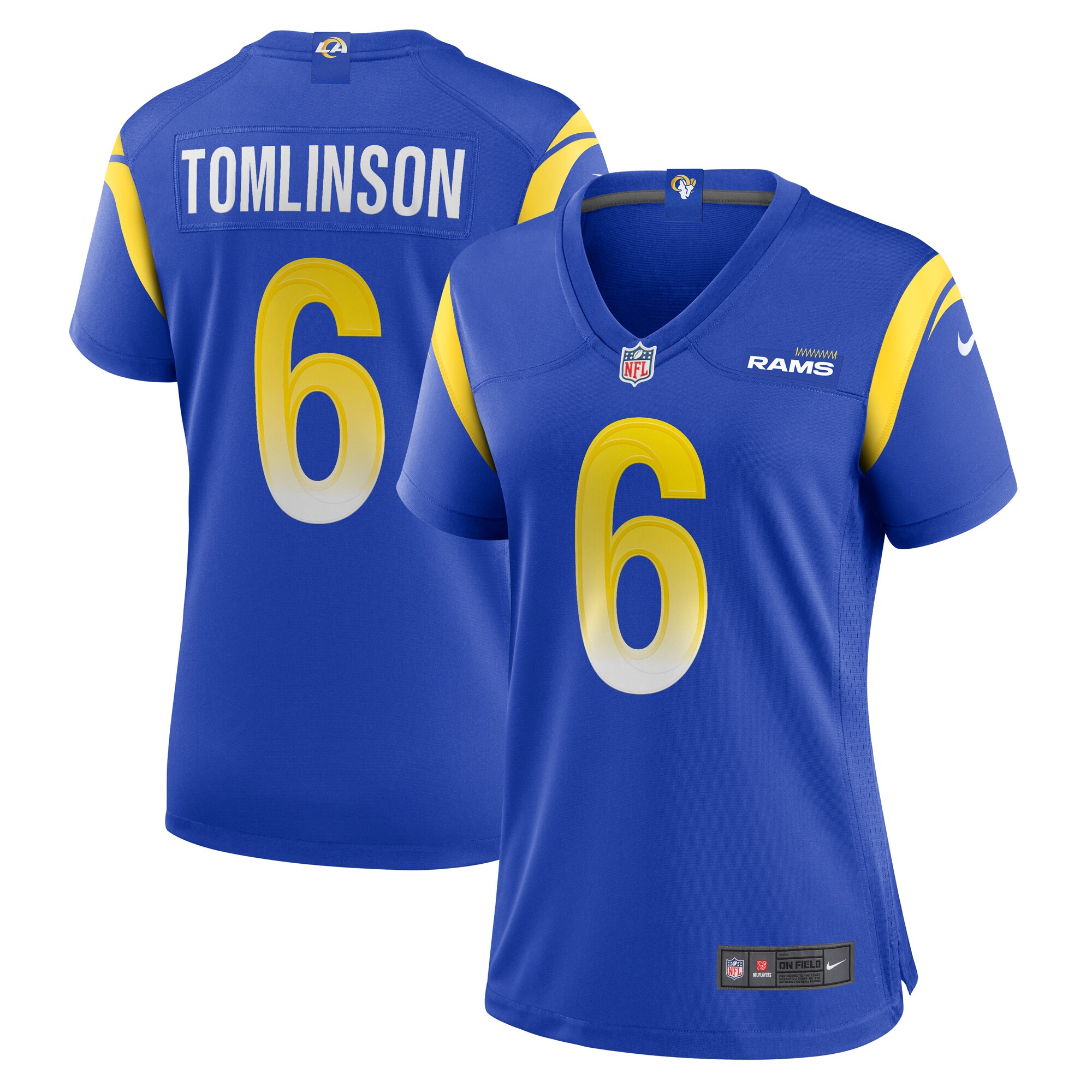 Women's Los Angeles Rams Tre'Vius Hodges-Tomlinson Royal Team Game Jersey JS4824 Saliibo