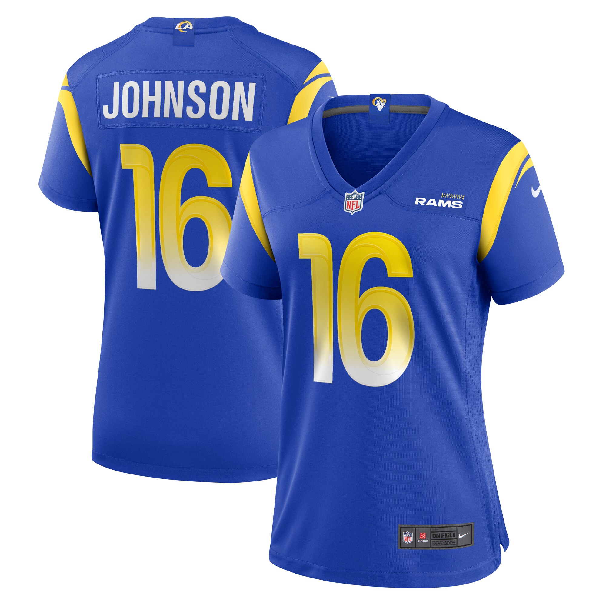 Women's Los Angeles Rams Tyler Johnson Royal Team Game Jersey JS7123 Saliibo