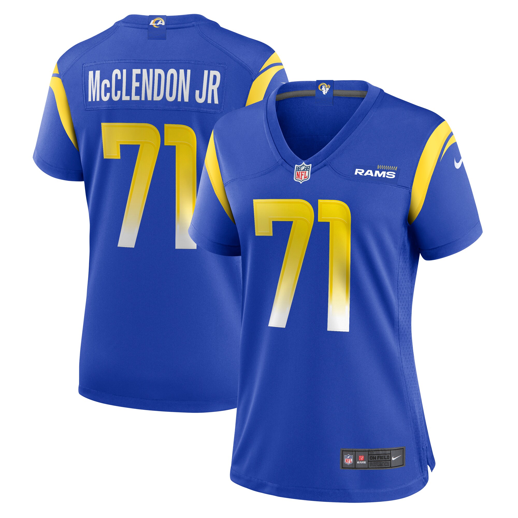 Women's Los Angeles Rams Warren McClendon Jr. Royal Team Game Jersey JS5205 Saliibo