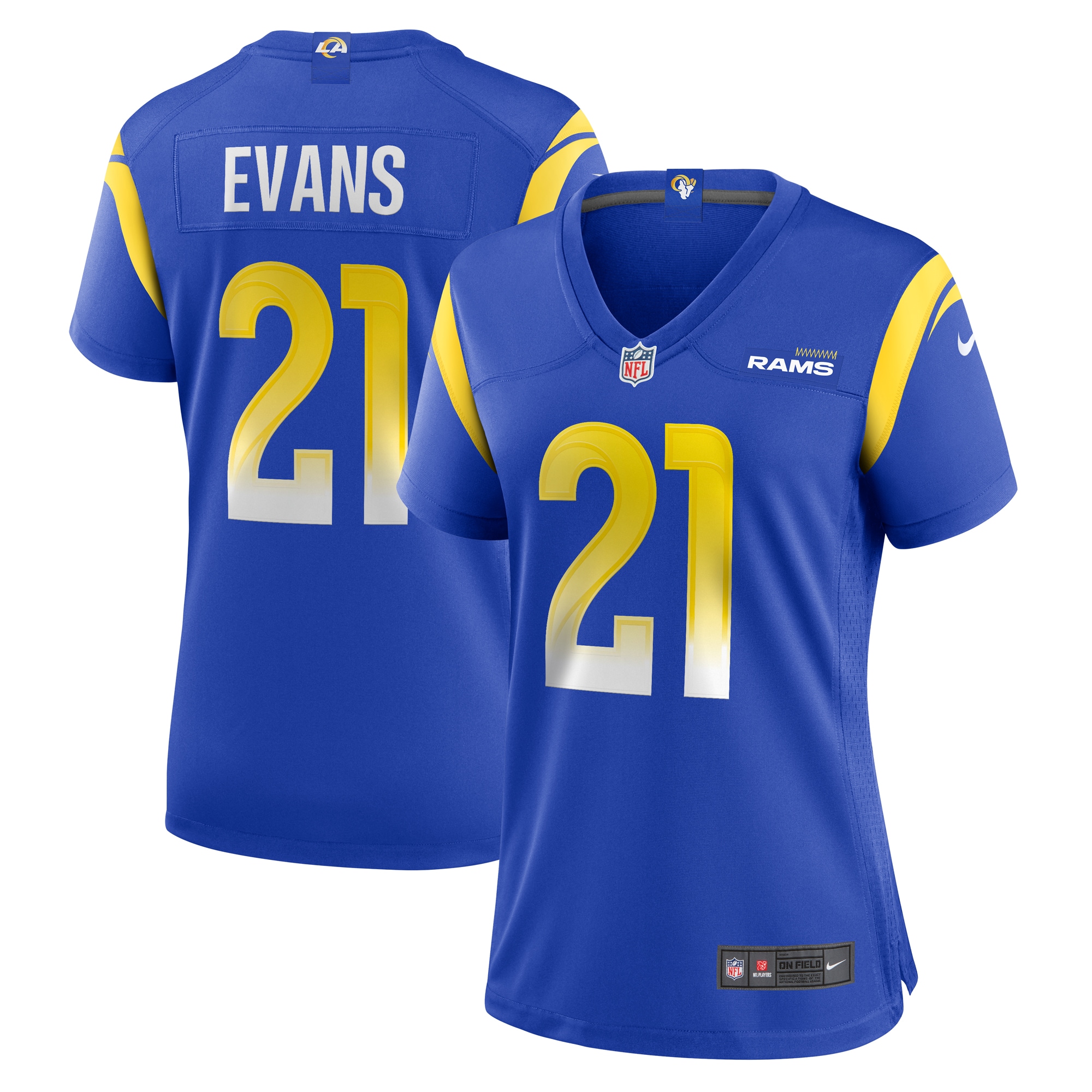 Women's Los Angeles Rams Zach Evans Royal Home Game Jersey JS2898 Saliibo