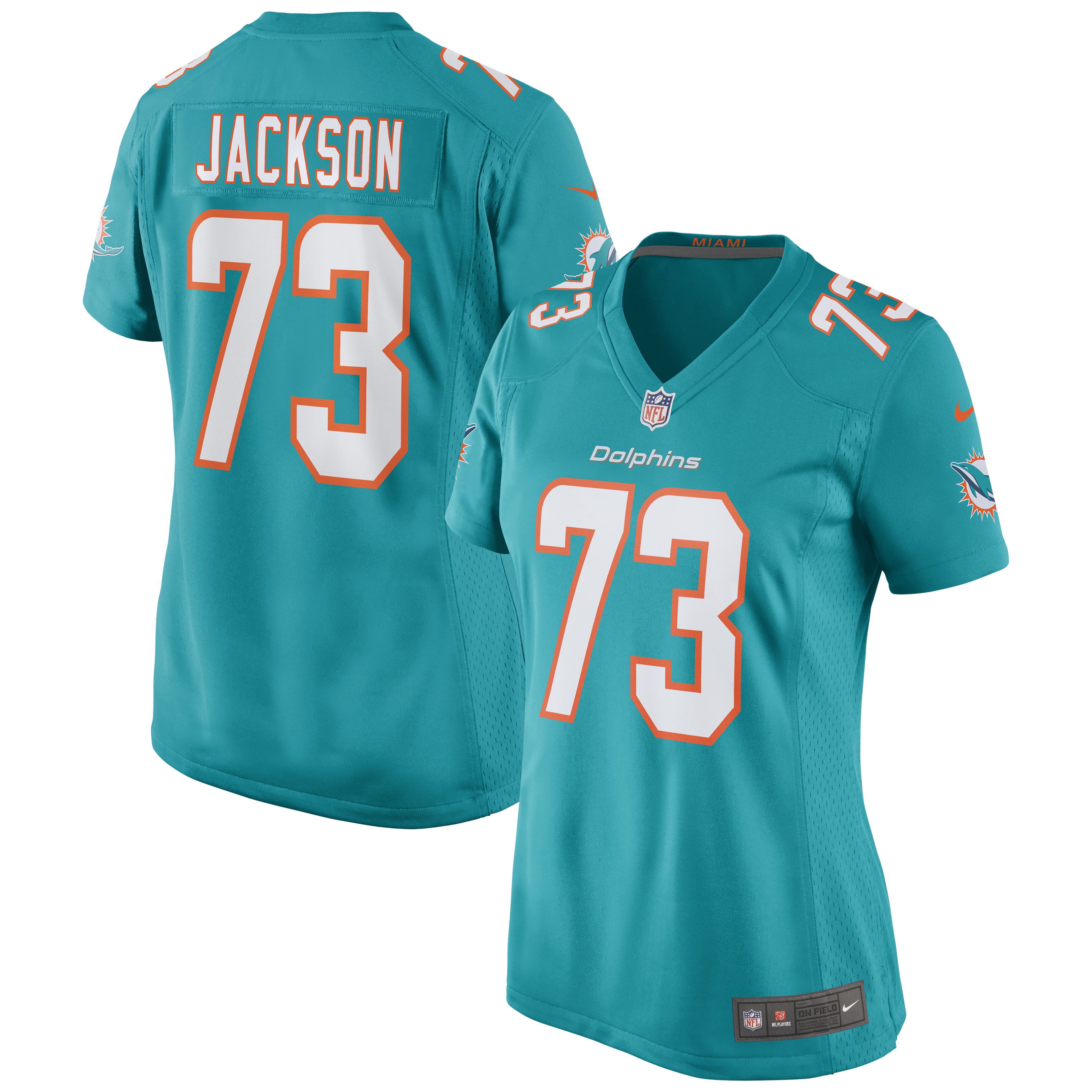 Women's Miami Dolphins Austin Jackson Aqua Game Jersey JS8987 Saliibo