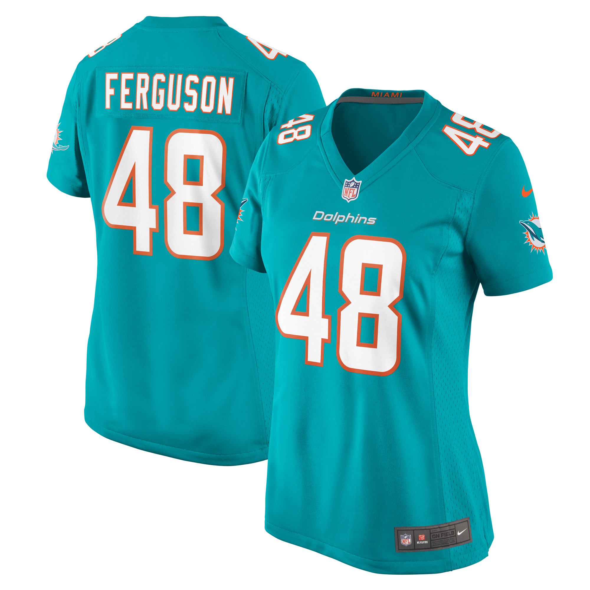 Women's Miami Dolphins Blake Ferguson Aqua Game Jersey JS6631 Saliibo