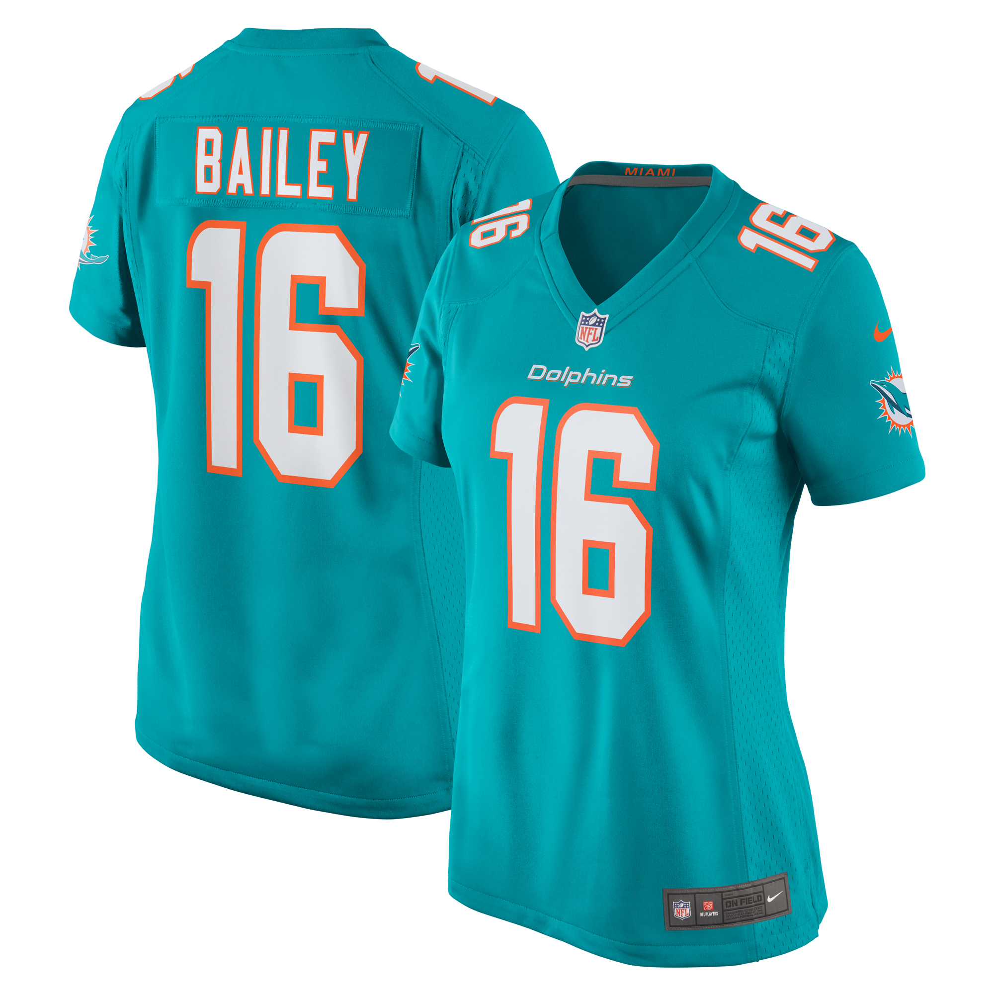 Women's Miami Dolphins Jake Bailey Aqua Game Player Jersey JS5831 Saliibo