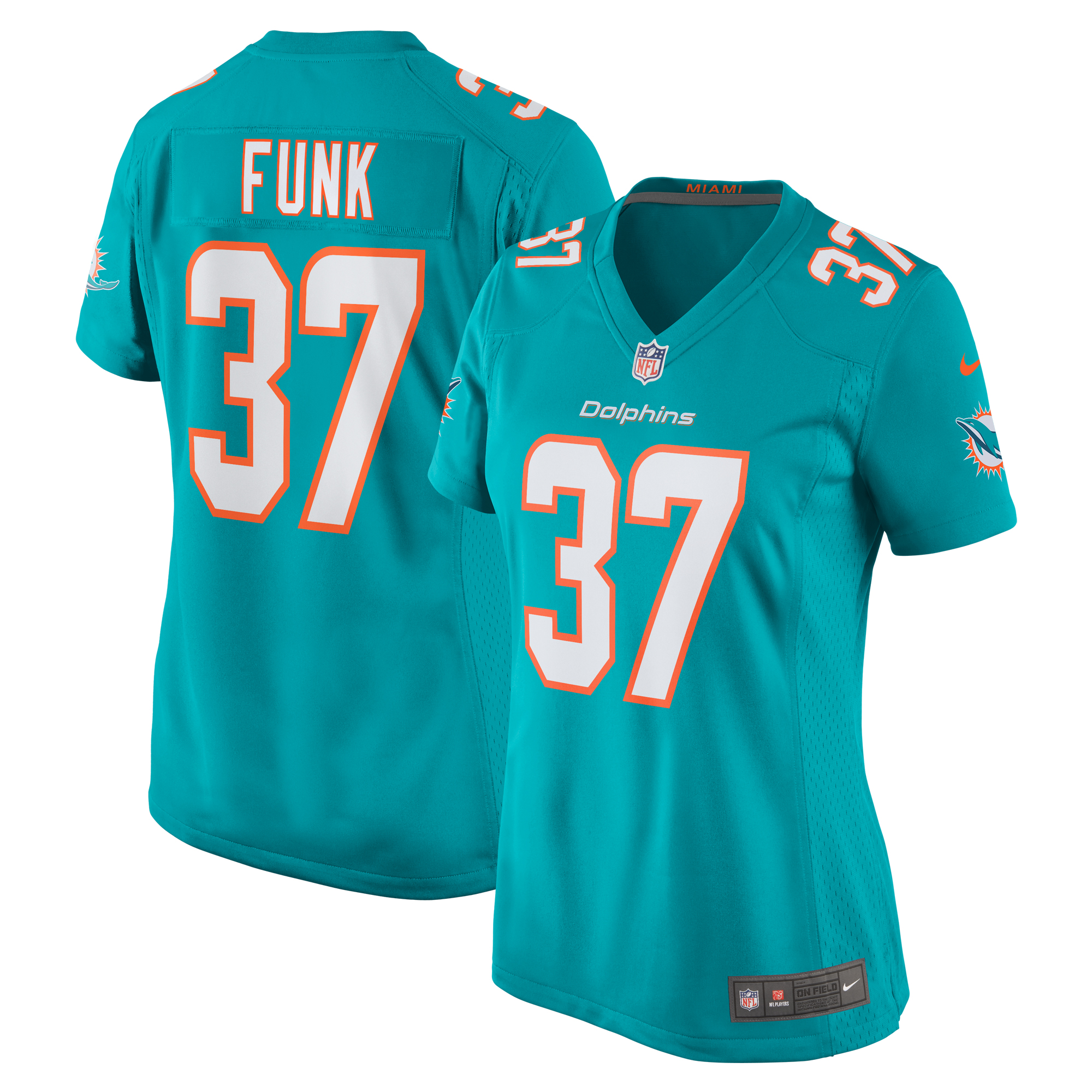 Women's Miami Dolphins Jake Funk Aqua Game Jersey JS8954 Saliibo