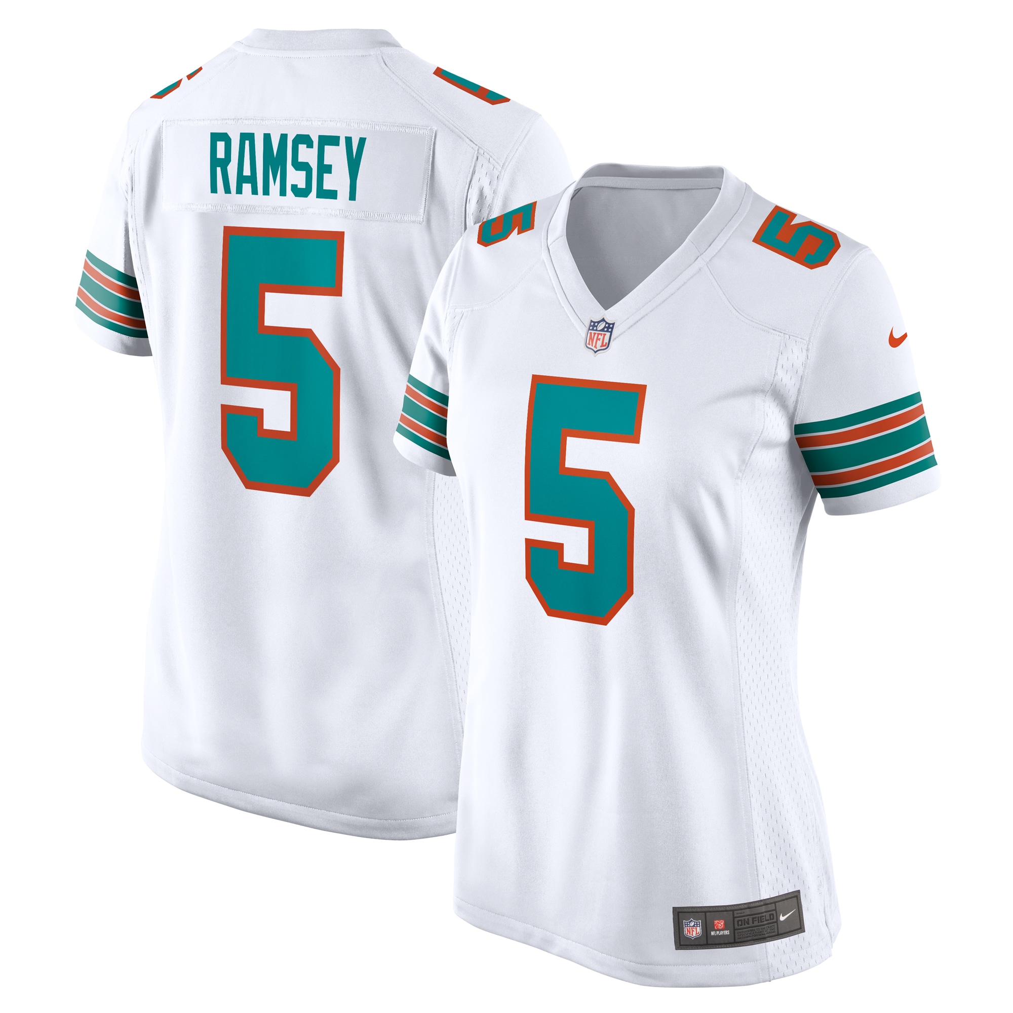 Women's Miami Dolphins Jalen Ramsey White Alternate Game Jersey JS4413 Saliibo