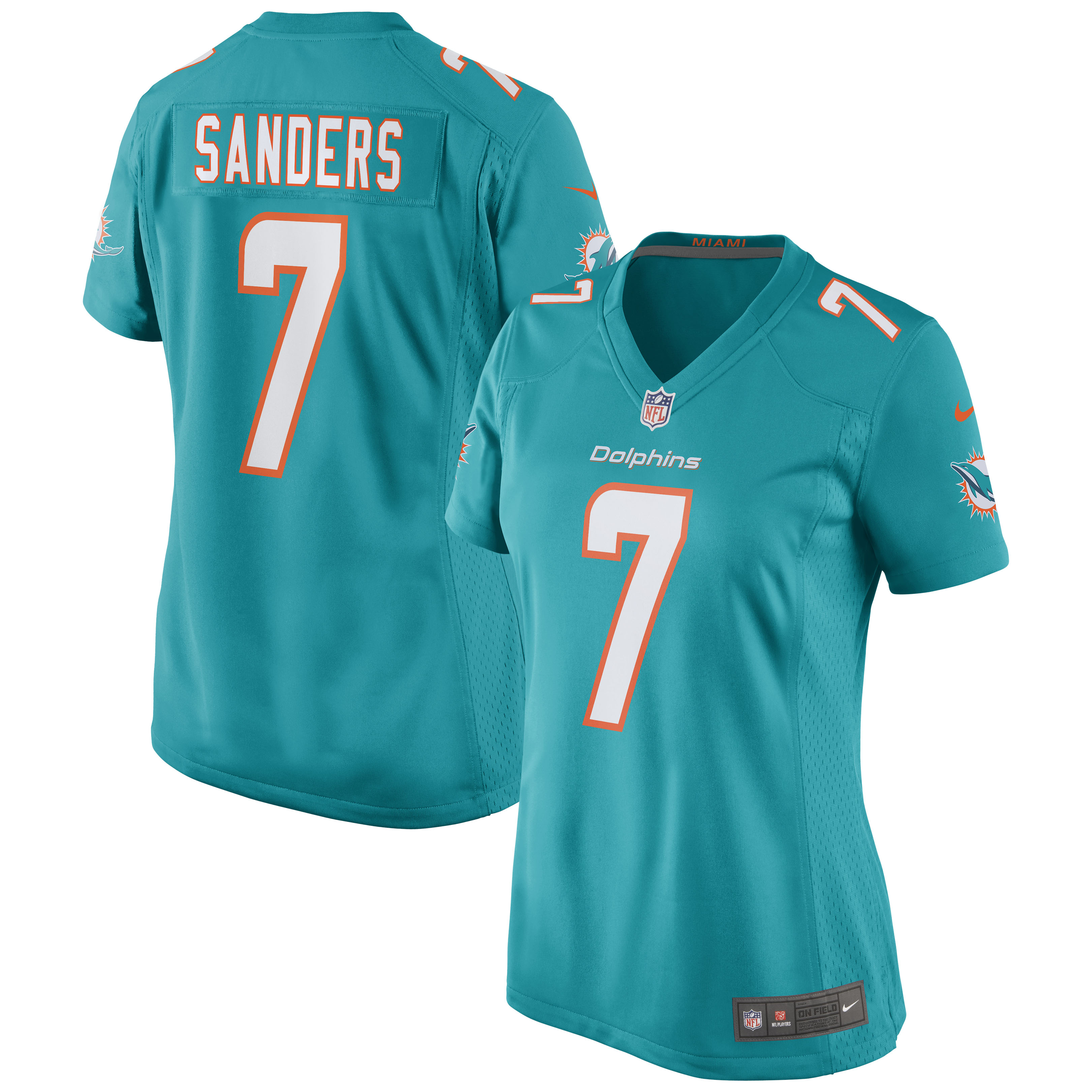 Women's Miami Dolphins Jason Sanders Aqua Game Jersey JS2053 Saliibo