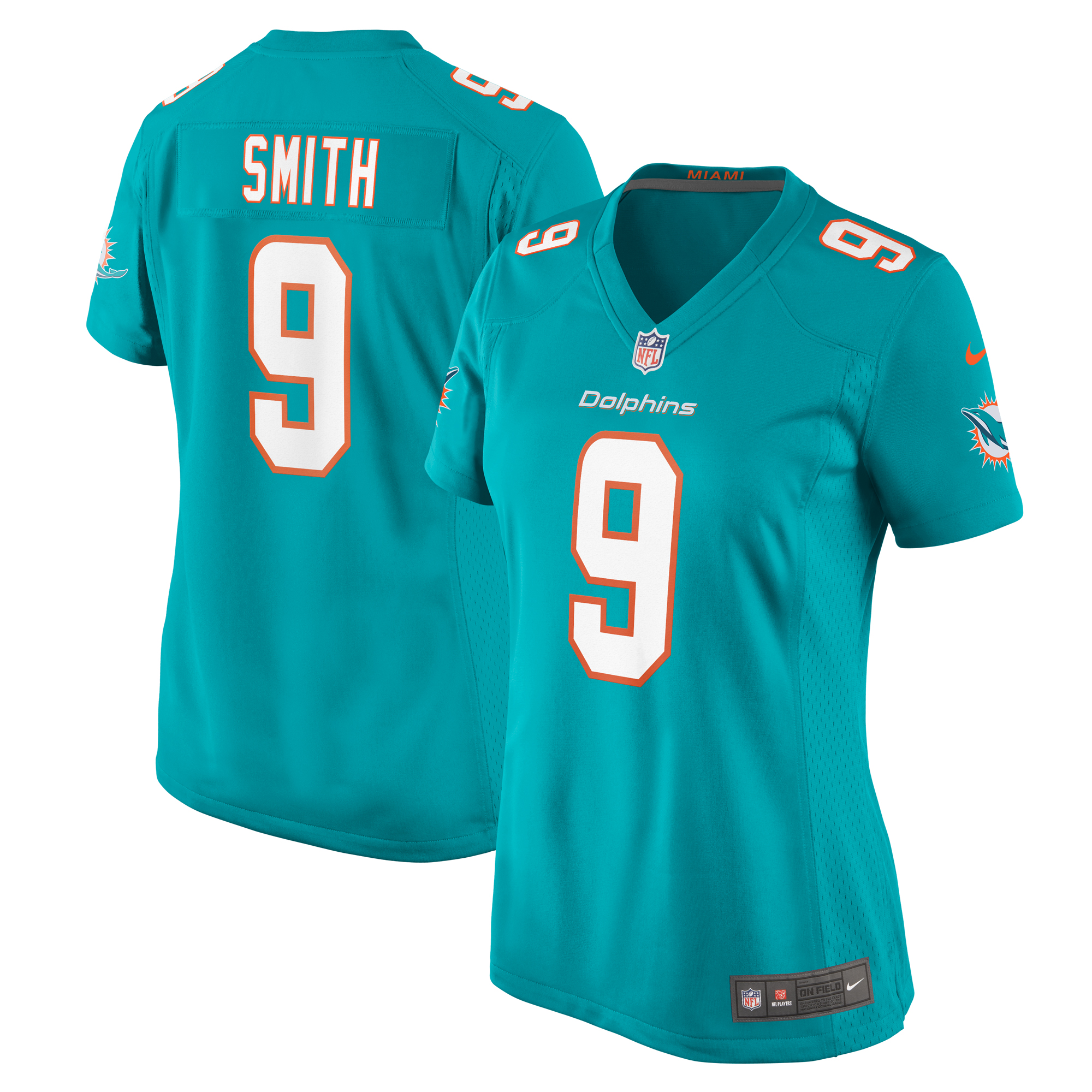 Women's Miami Dolphins Jonnu Smith Aqua Game Jersey JS9233 Saliibo