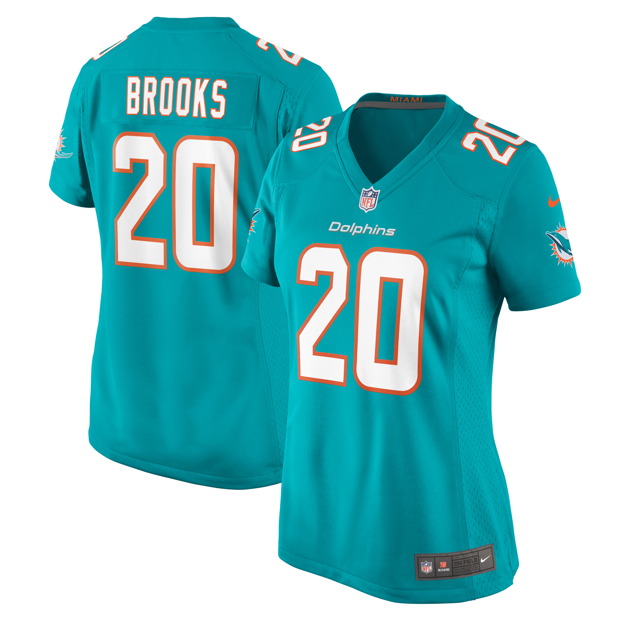 Women's Miami Dolphins Jordyn Brooks Aqua Game Jersey JS7870 Saliibo