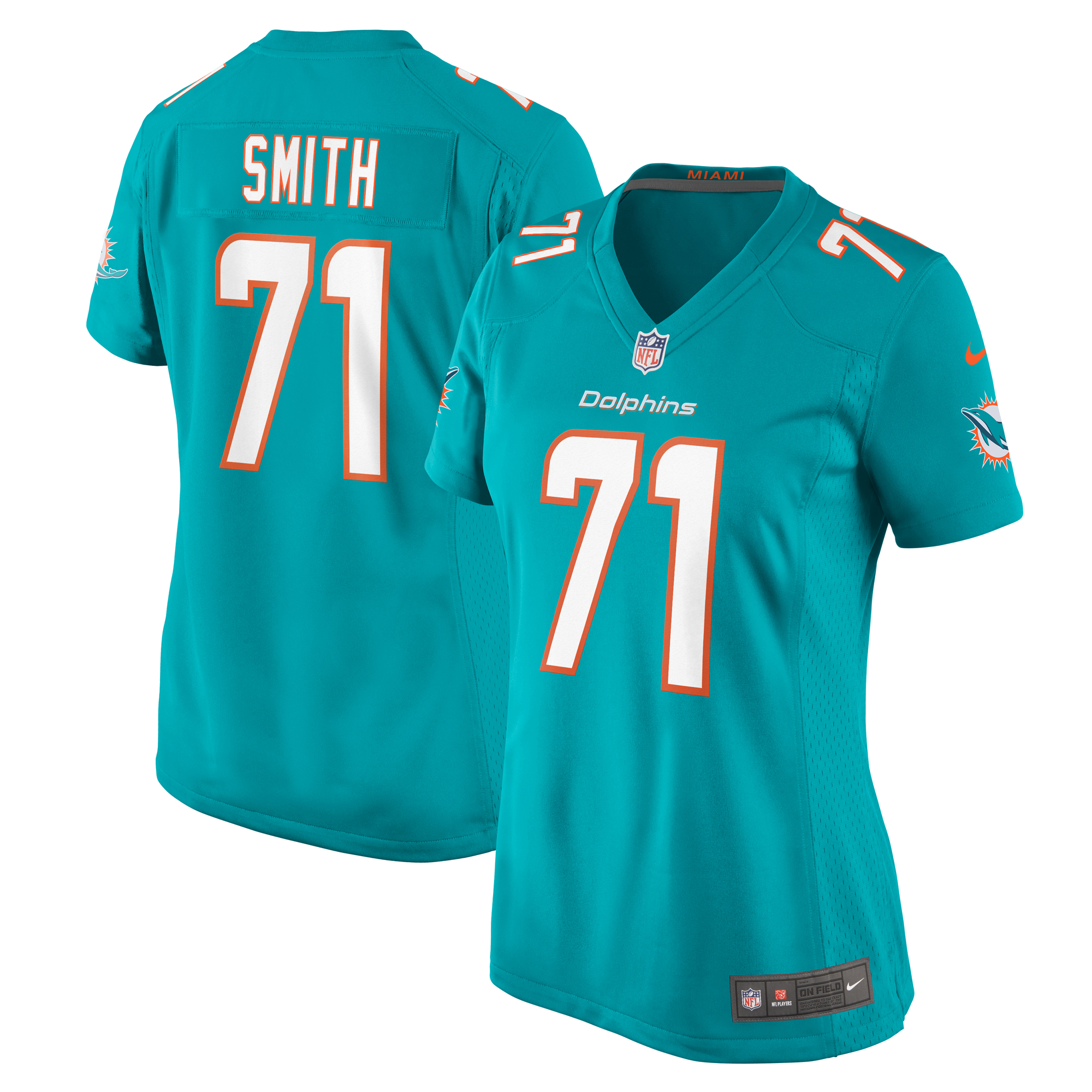 Women's Miami Dolphins Kion Smith Aqua Game Jersey JS5703 Saliibo