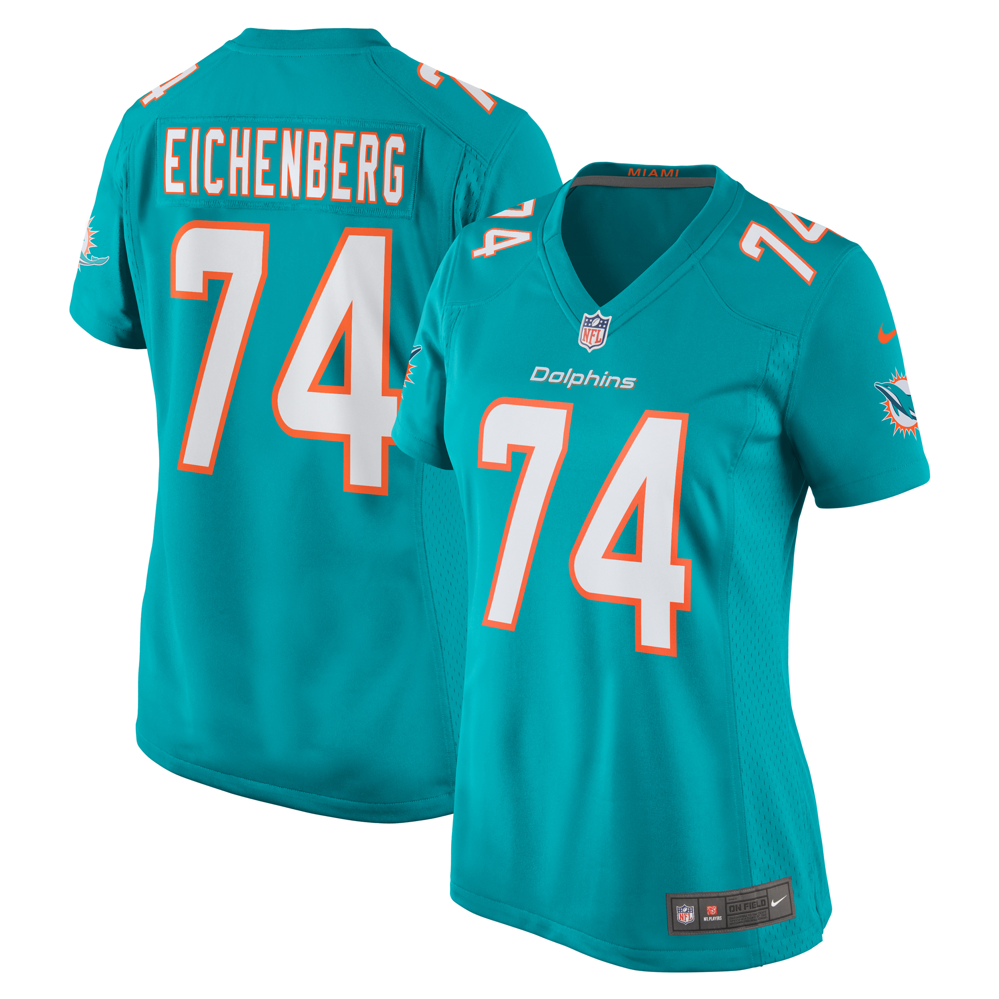 Women's Miami Dolphins Liam Eichenberg Aqua Game Jersey JS8030 Saliibo
