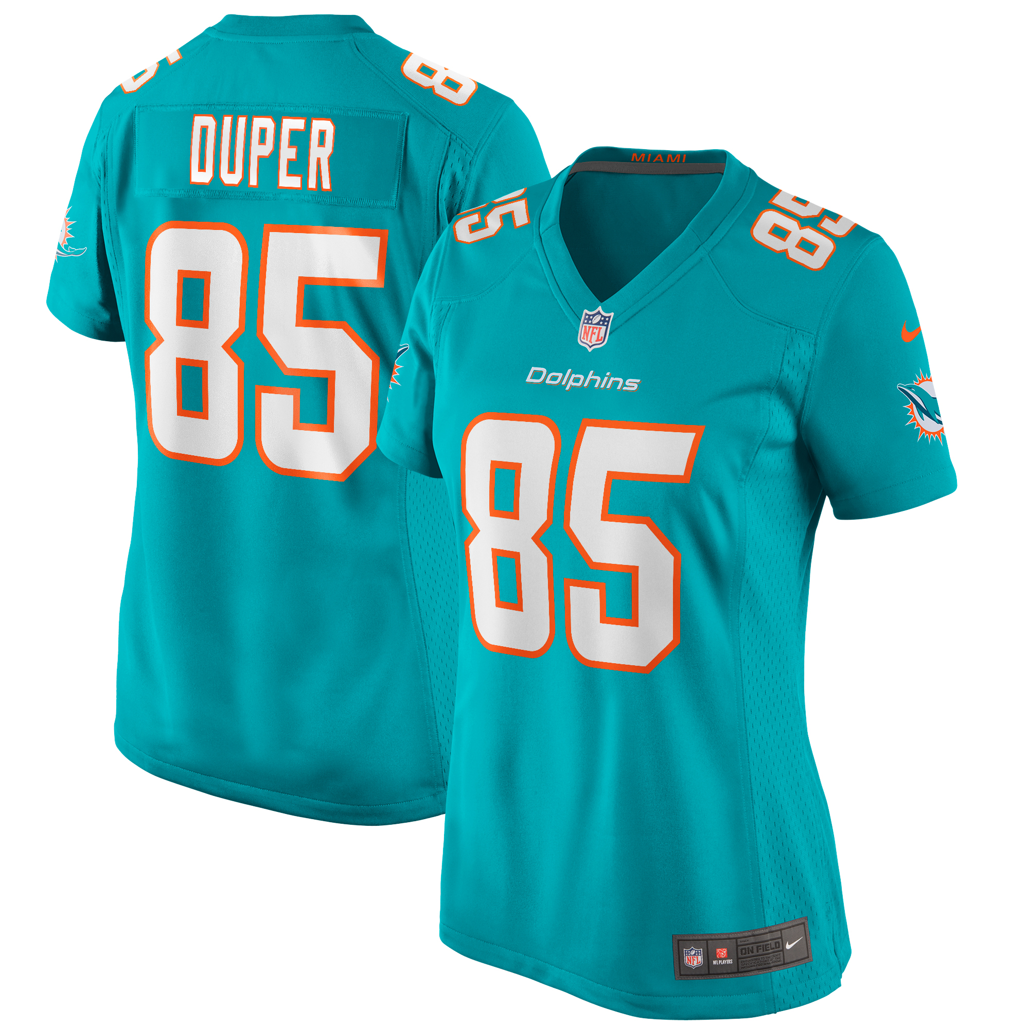 Women's Miami Dolphins Mark Duper Aqua Game Retired Player Jersey JS5653 Saliibo