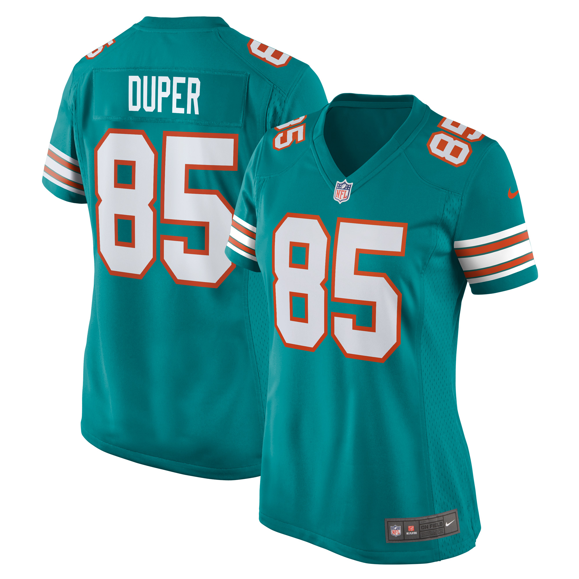 Women's Miami Dolphins Mark Duper Aqua Retired Player Jersey JS8718 Saliibo