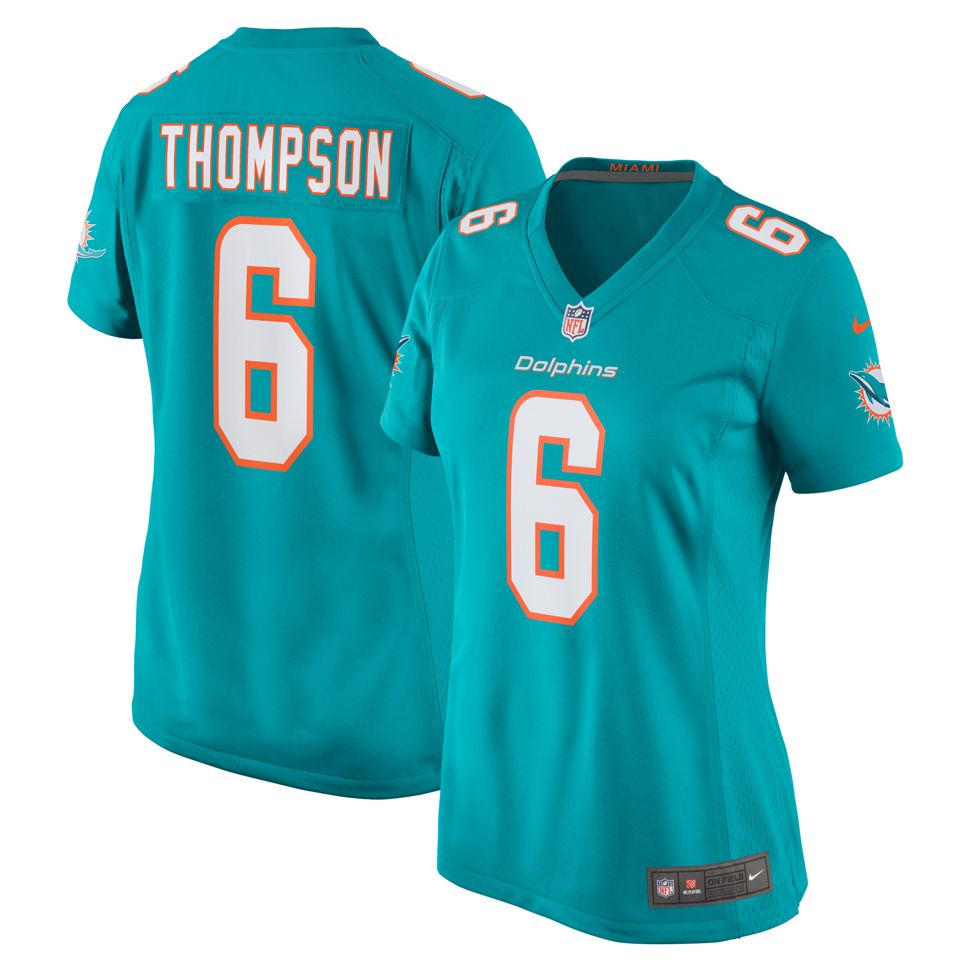 Women's Miami Dolphins Skylar Thompson Aqua Team Game Jersey JS9838 Saliibo