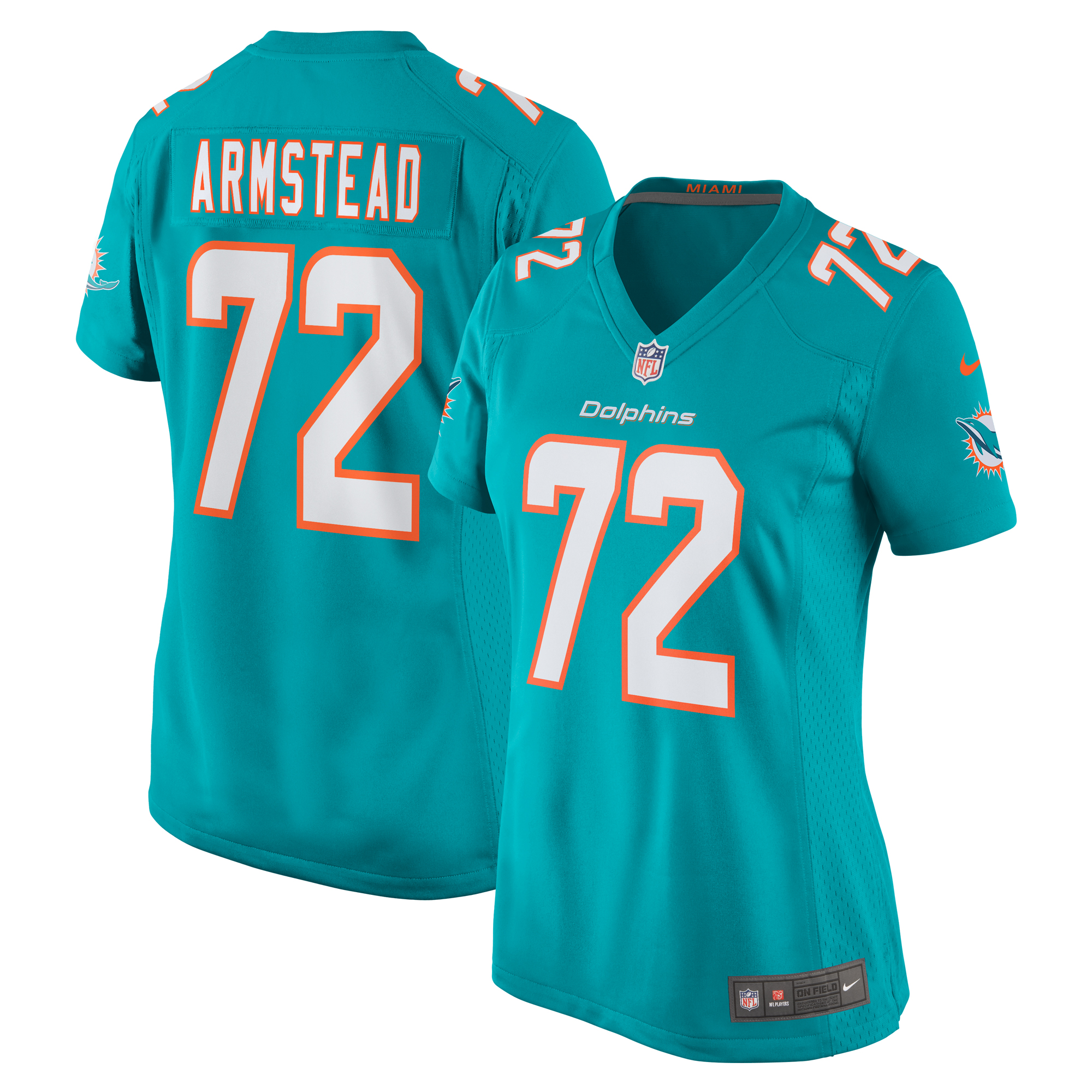 Women's Miami Dolphins Terron Armstead Aqua Game Jersey JS4947 Saliibo