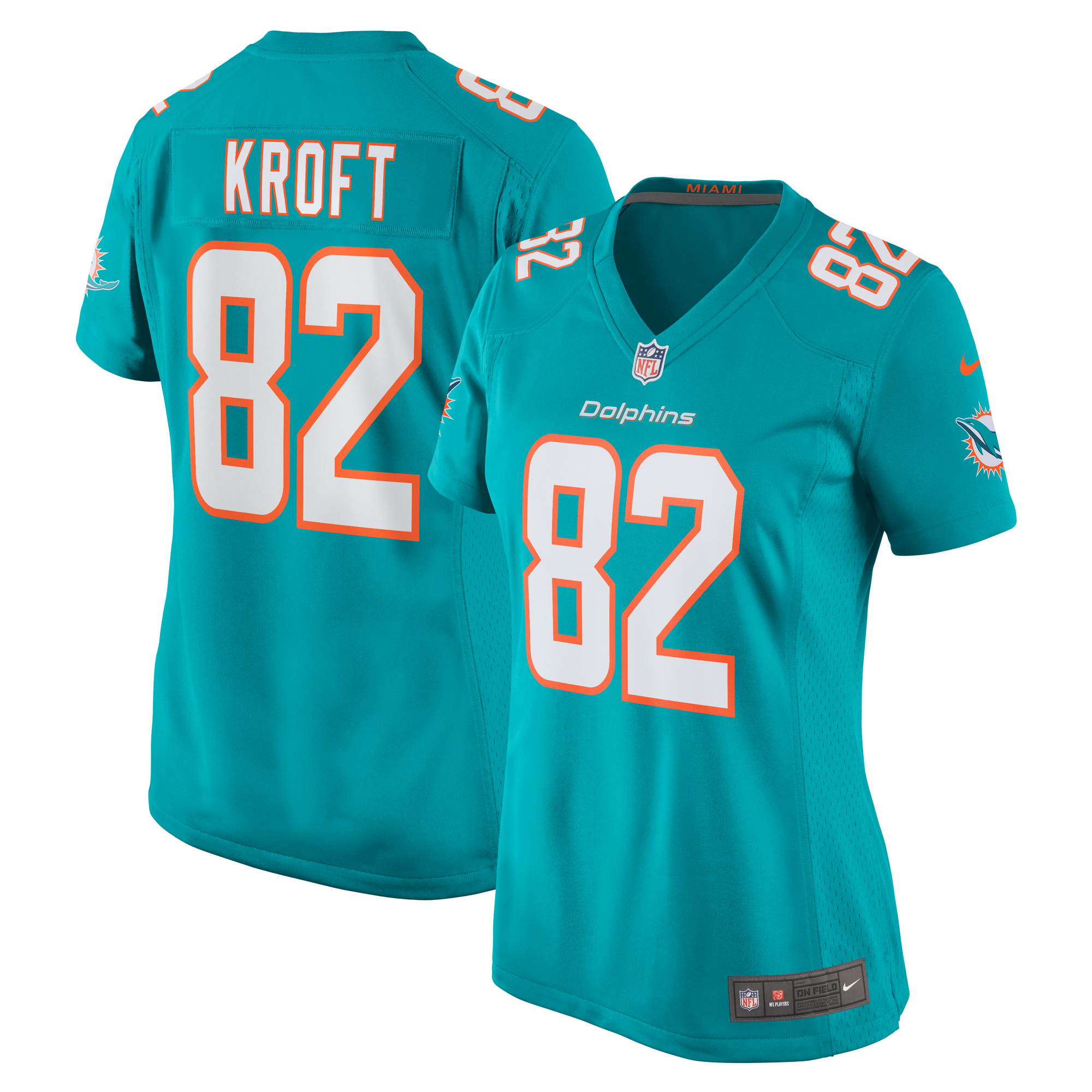 Women's Miami Dolphins Tyler Kroft Aqua Team Game Jersey JS7785 Saliibo
