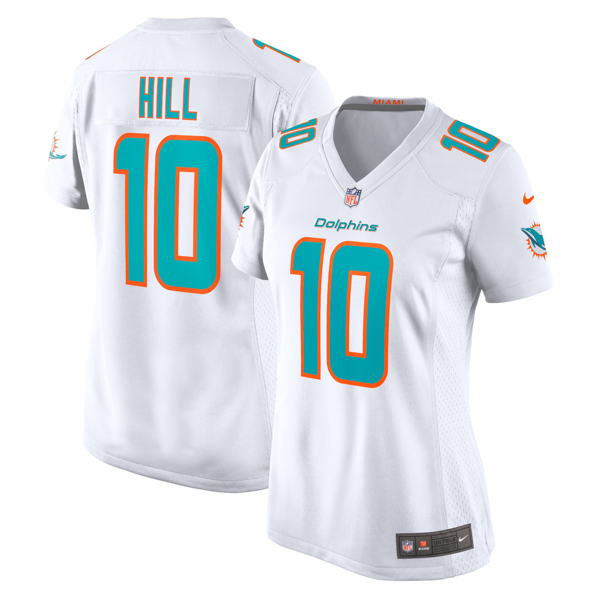 Women's Miami Dolphins Tyreek Hill White Player Jersey JS2529 Saliibo