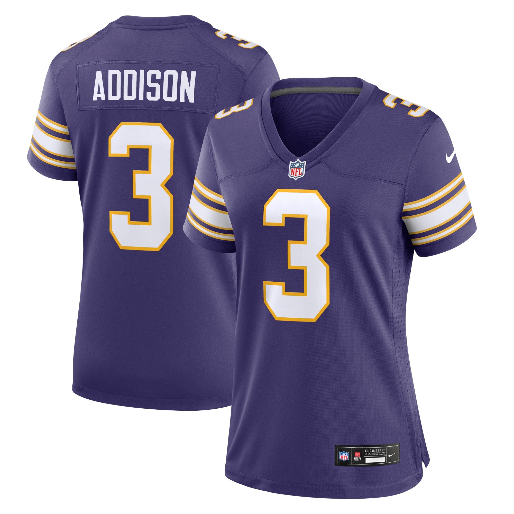 Women's Minnesota Vikings Addison Purple Classic Player Game Jersey JS8709 Saliibo