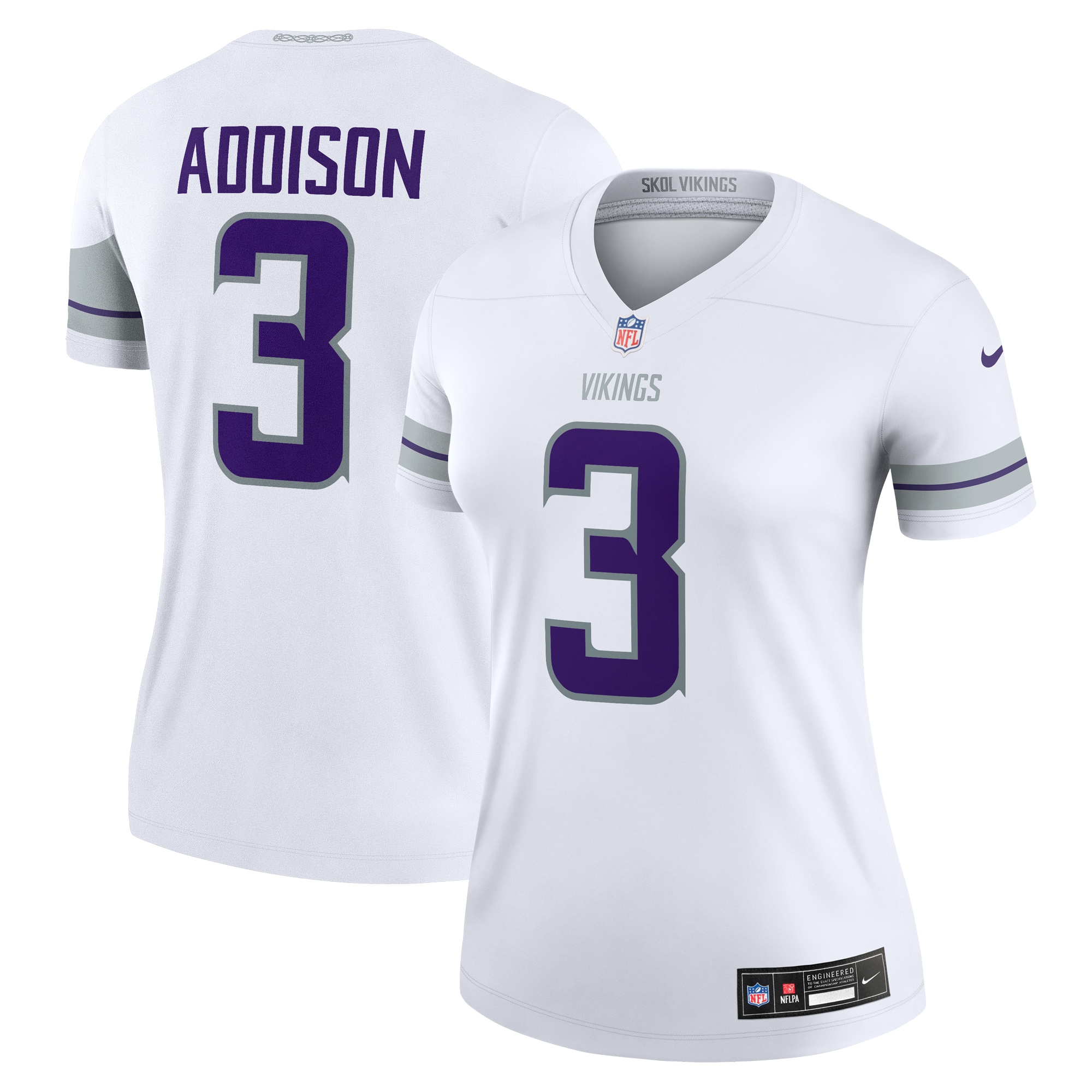 Women's Minnesota Vikings Addison White Alternate Legend Player Performance Top JS4444 Saliibo