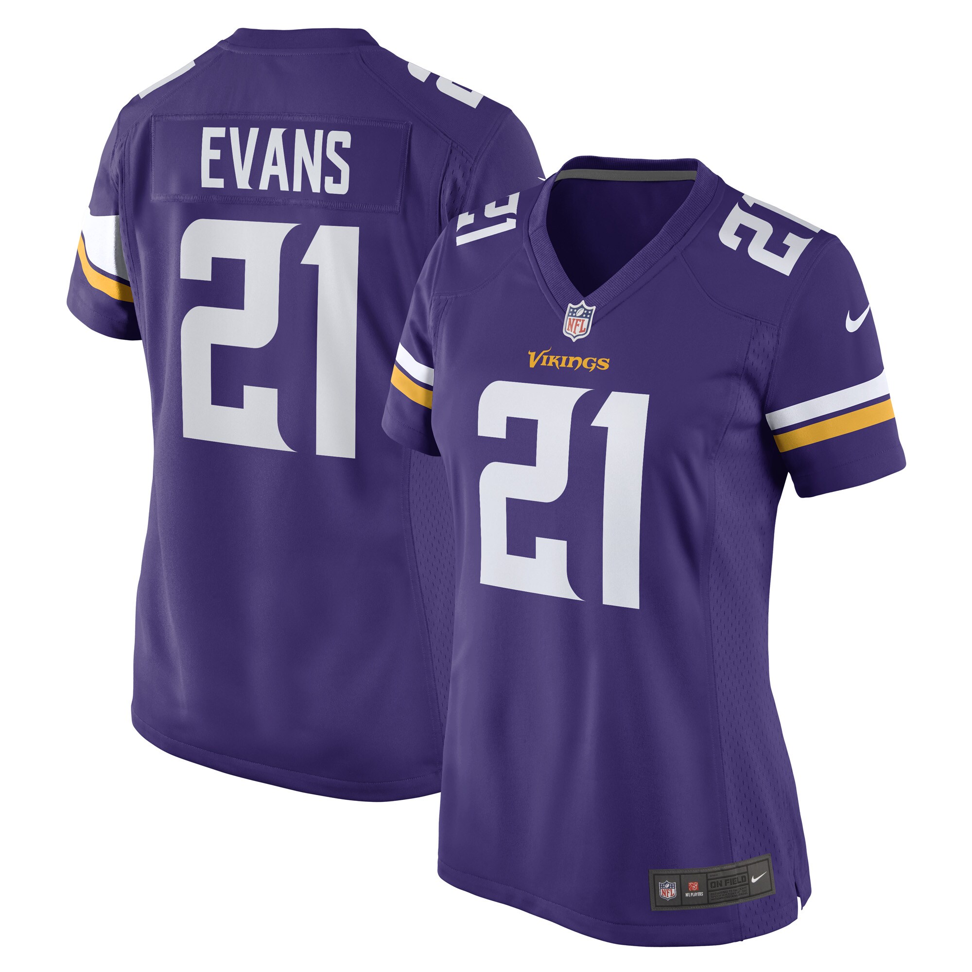 Women's Minnesota Vikings Akayleb Evans Purple Game Player Jersey JS4226 Saliibo