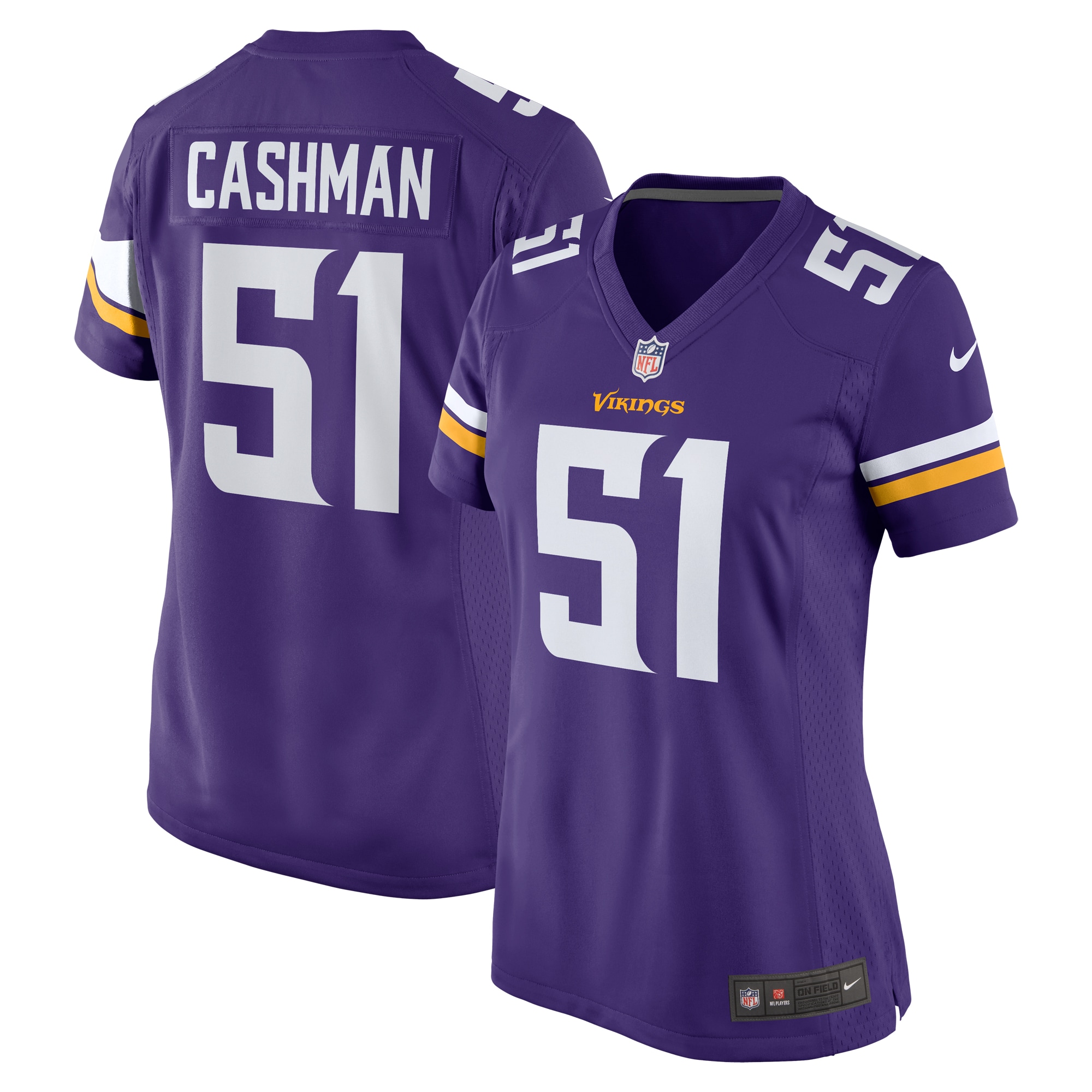 Women's Minnesota Vikings Blake Cashman Purple Team Game Jersey JS3668 Saliibo