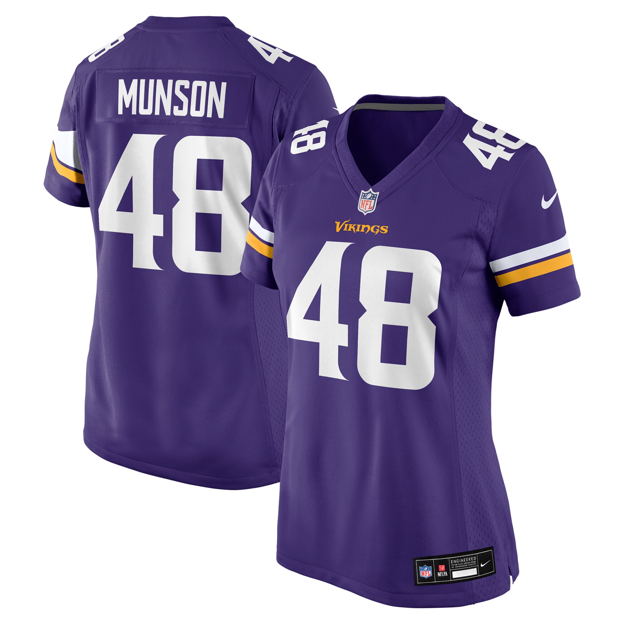 Women's Minnesota Vikings Calvin Munson Purple Game Jersey JS6253 Saliibo
