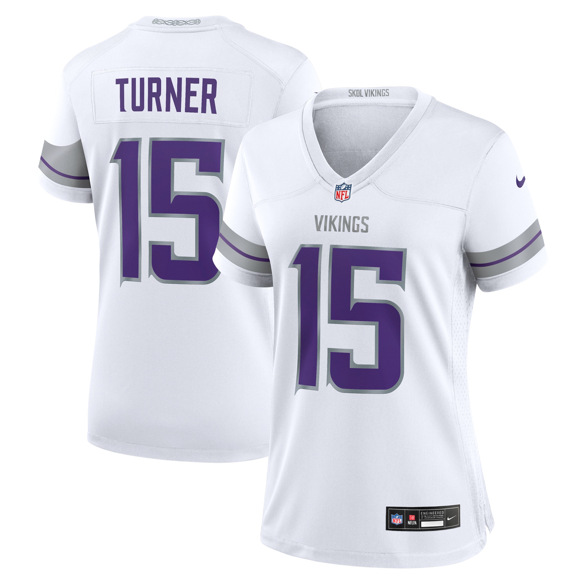 Women's Minnesota Vikings Dallas Turner White Alternate Game Player Jersey JS5387 Saliibo