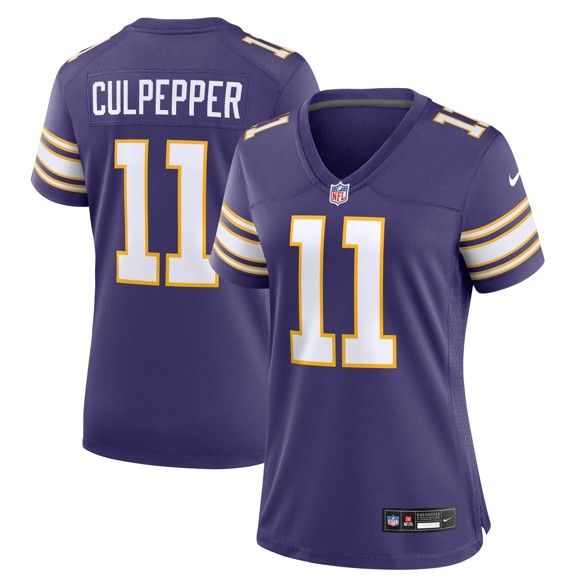 Women's Minnesota Vikings Daunte Culpepper Purple Classic Retired Player Game Jersey JS5813 Saliibo