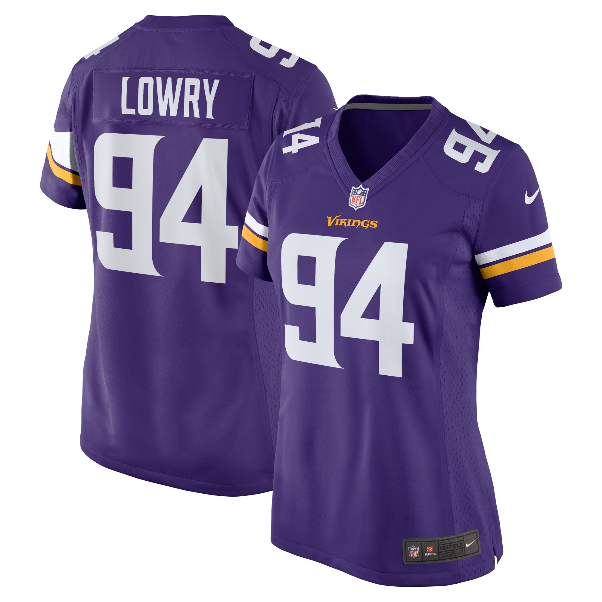 Women's Minnesota Vikings Dean Lowry Purple Game Player Jersey JS4247 Saliibo