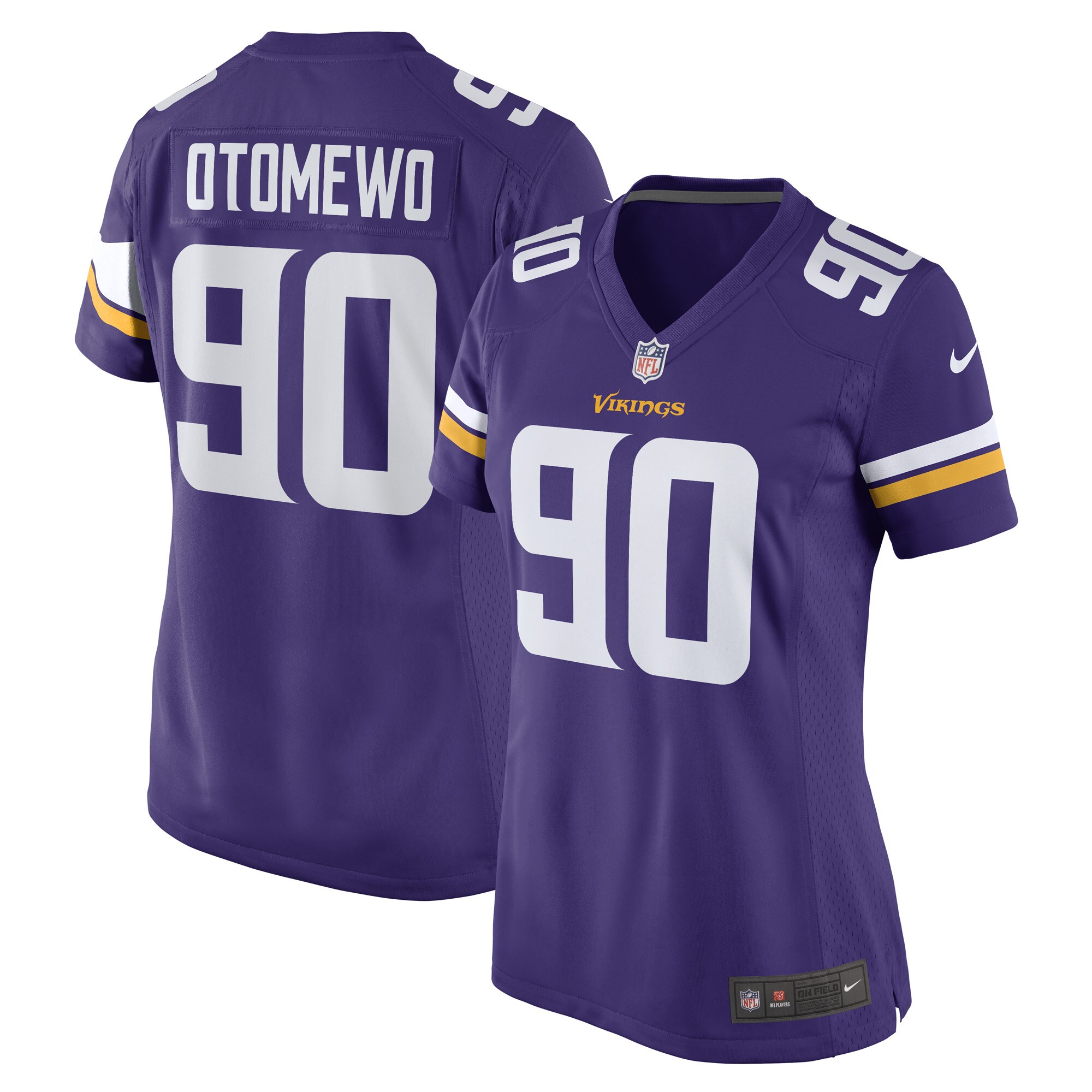 Women's Minnesota Vikings Esezi Otomewo Purple Game Player Jersey JS4714 Saliibo