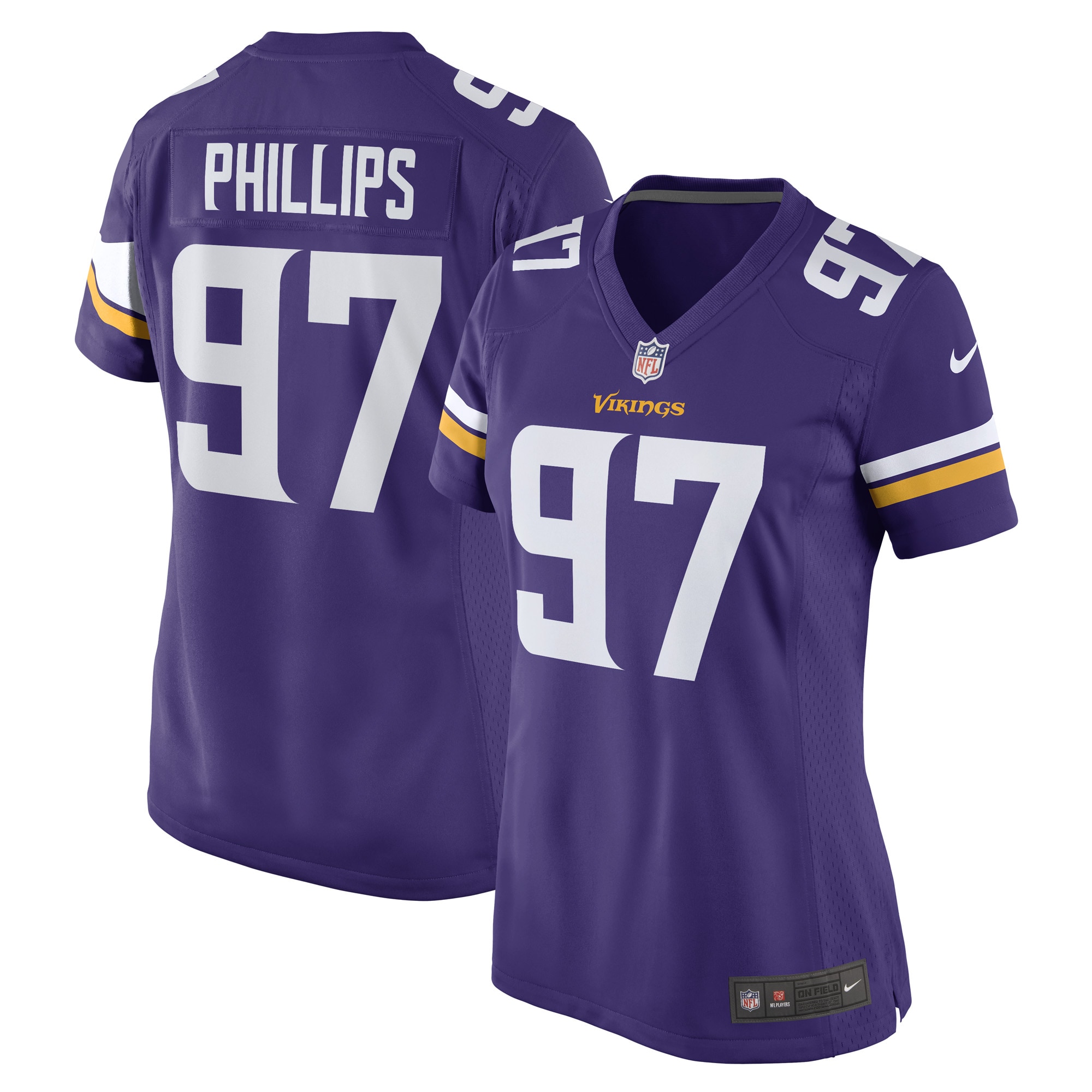 Women's Minnesota Vikings Harrison Phillips Purple Game Player Jersey JS7737 Saliibo