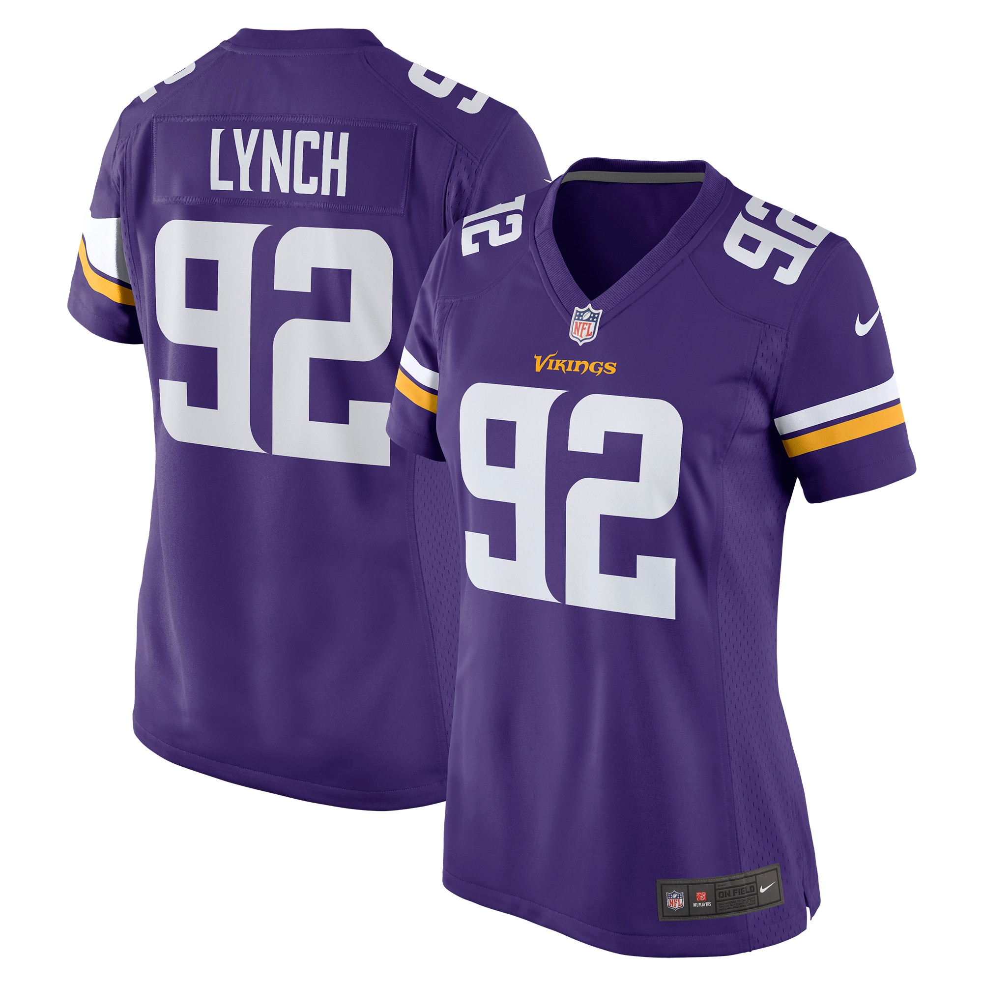 Women's Minnesota Vikings James Lynch Purple Game Player Jersey JS4429 Saliibo