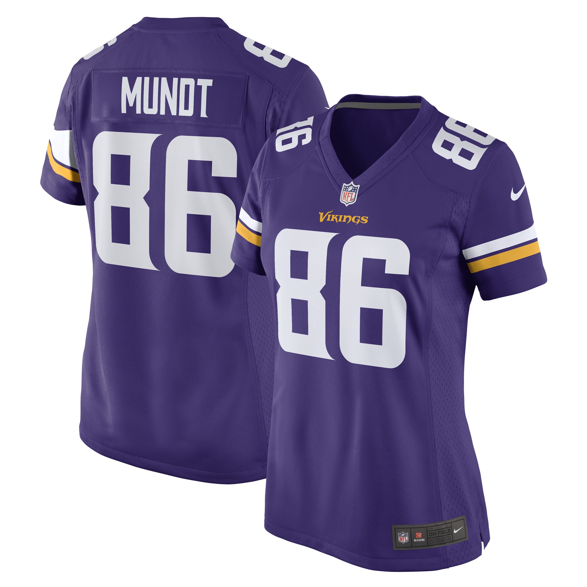 Women's Minnesota Vikings Johnny Mundt Purple Game Player Jersey JS8985 Saliibo