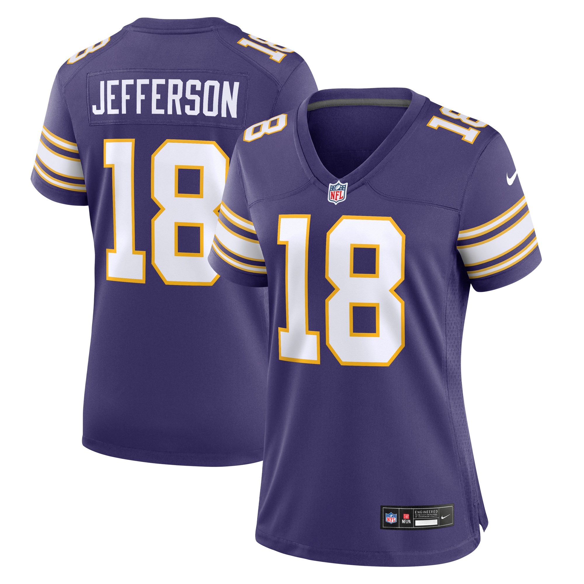 Women's Minnesota Vikings Justin Jefferson Purple Player Jersey JS4708 Saliibo