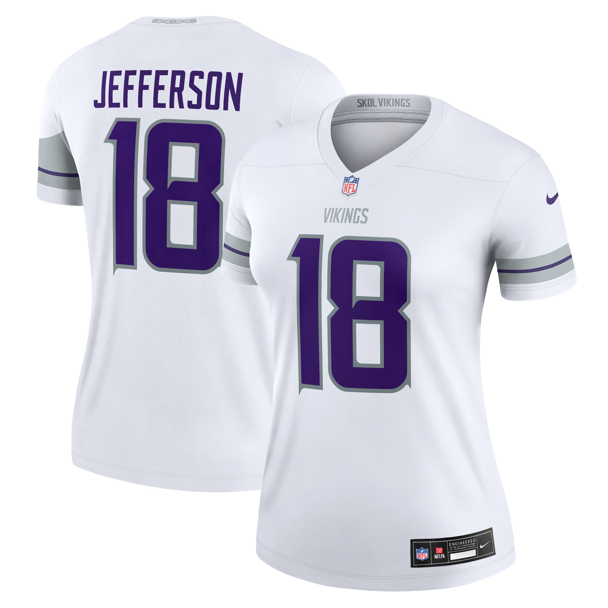 Women's Minnesota Vikings Justin Jefferson White Alternate Legend Player Performance Top JS4483 Saliibo