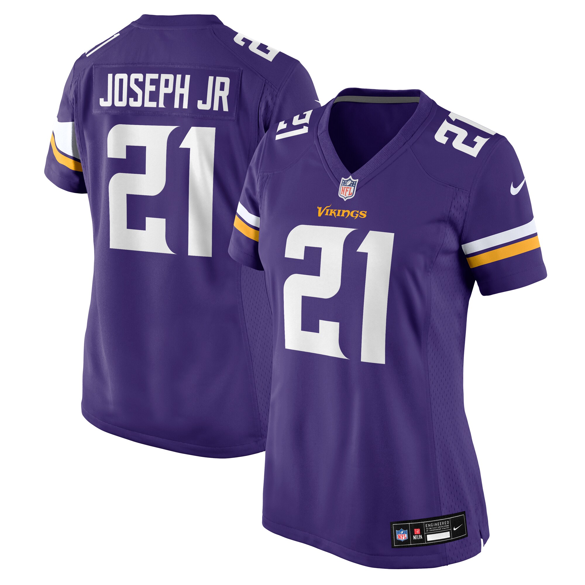 Women's Minnesota Vikings Kelvin Joseph Jr. Purple Team Game Jersey JS6377 Saliibo