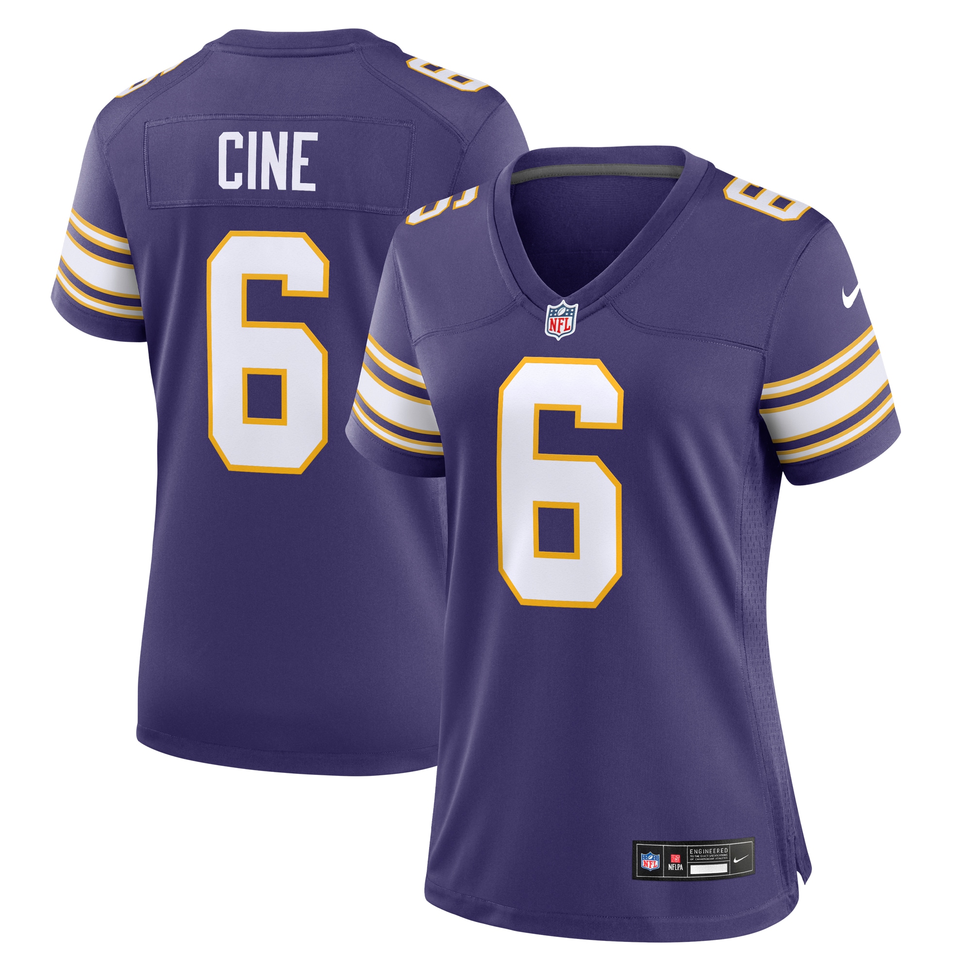 Women's Minnesota Vikings Lewis Cine Purple Classic Player Game Jersey JS2375 Saliibo