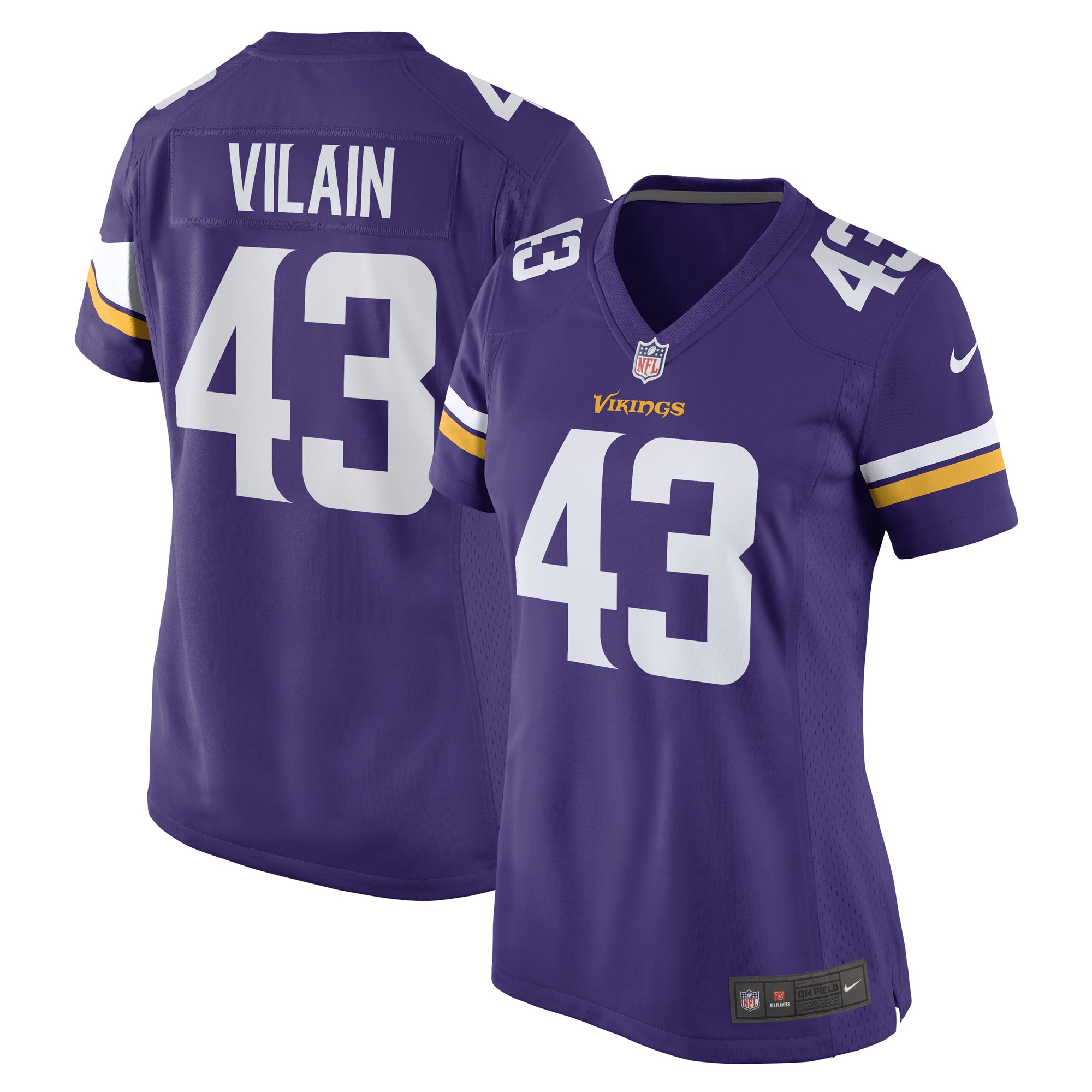 Women's Minnesota Vikings Luiji Vilain Purple Game Player Jersey JS2624 Saliibo