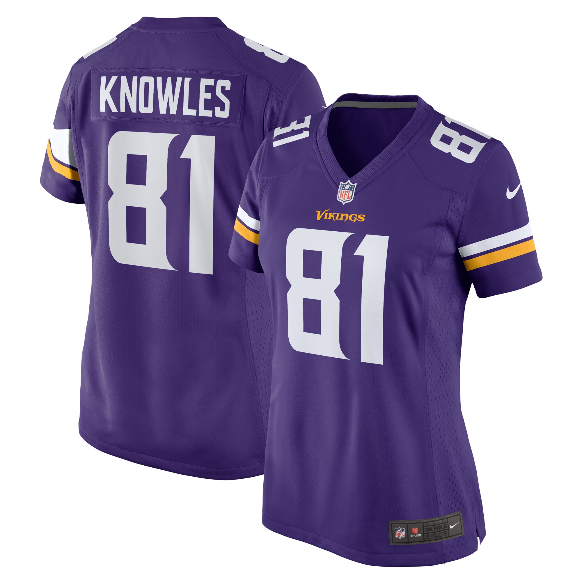 Women's Minnesota Vikings Malik Knowles Purple Team Game Jersey JS2865 Saliibo