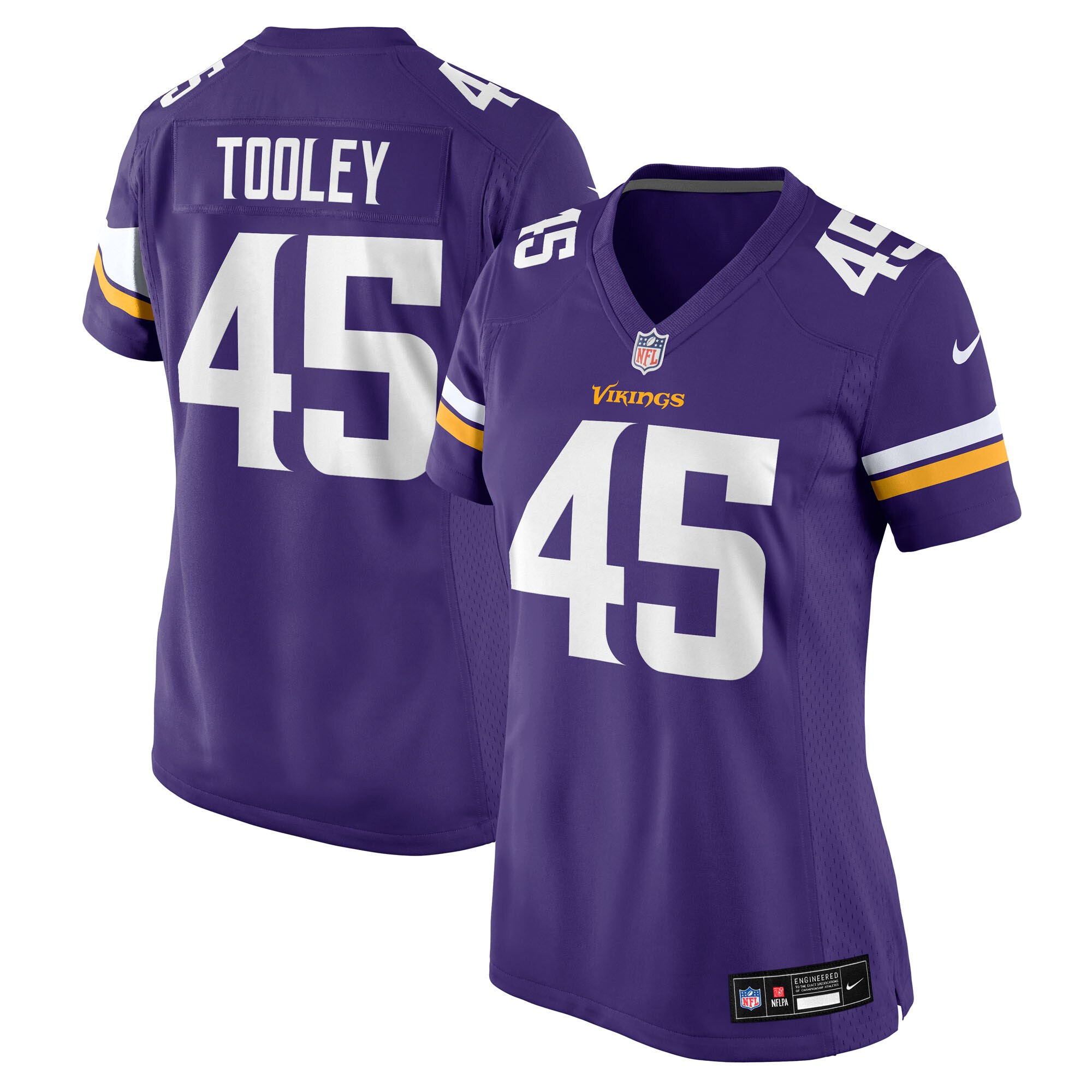 Women's Minnesota Vikings Max Tooley Purple Team Game Jersey JS3638 Saliibo