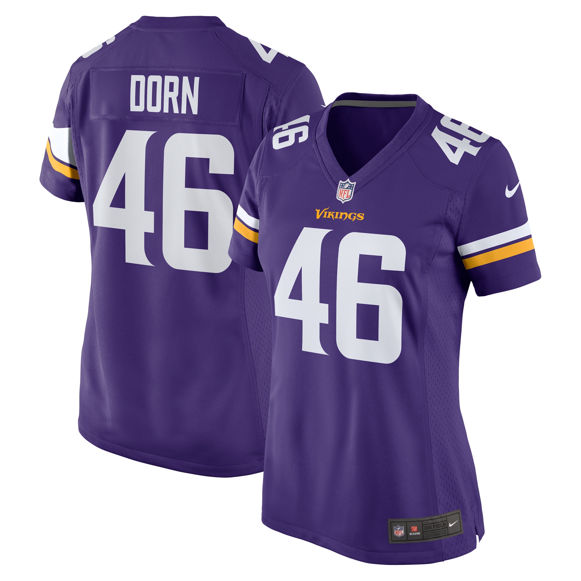 Women's Minnesota Vikings Myles Dorn Purple Game Jersey JS7463 Saliibo