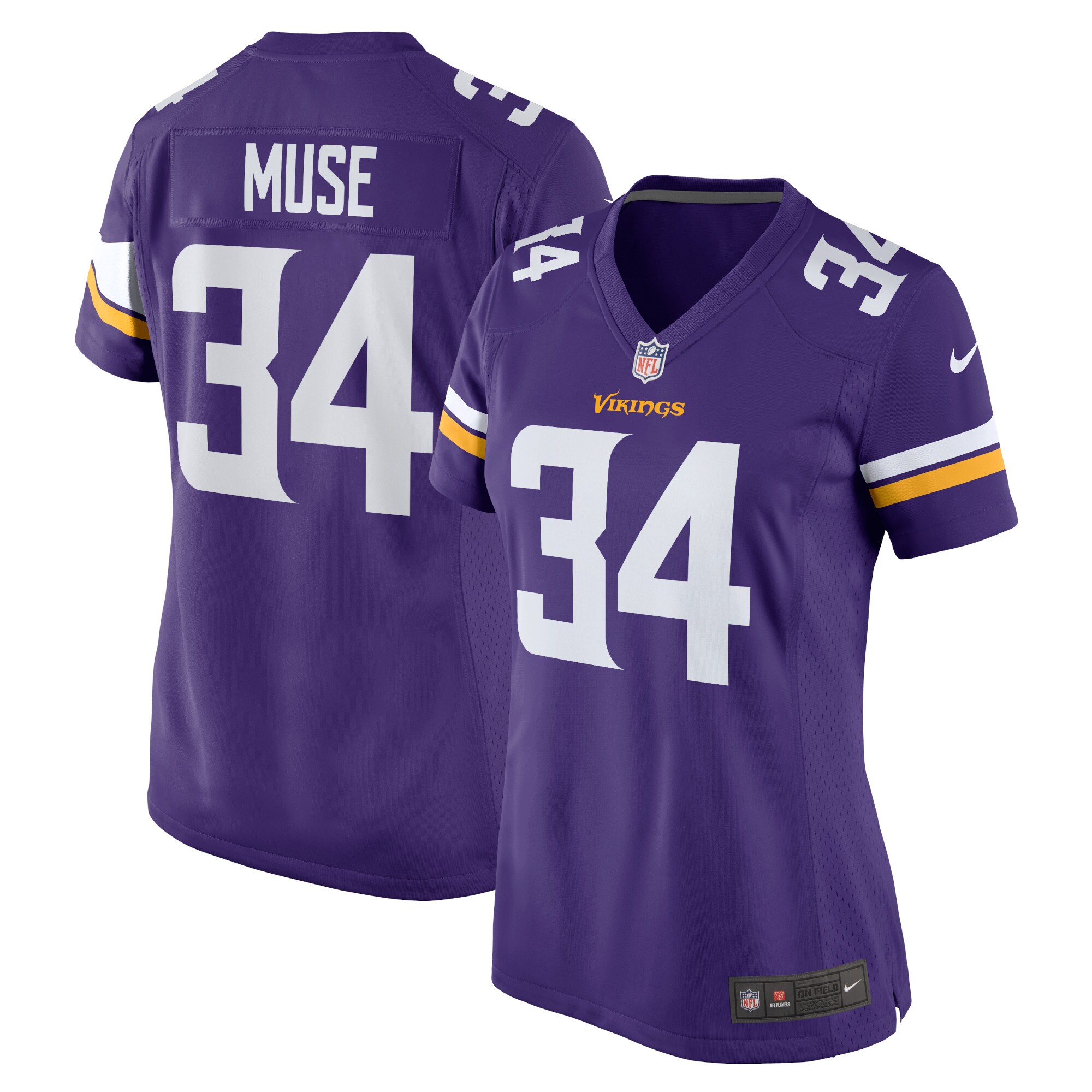 Women's Minnesota Vikings Nick Muse Purple Home Game Player Jersey JS7530 Saliibo