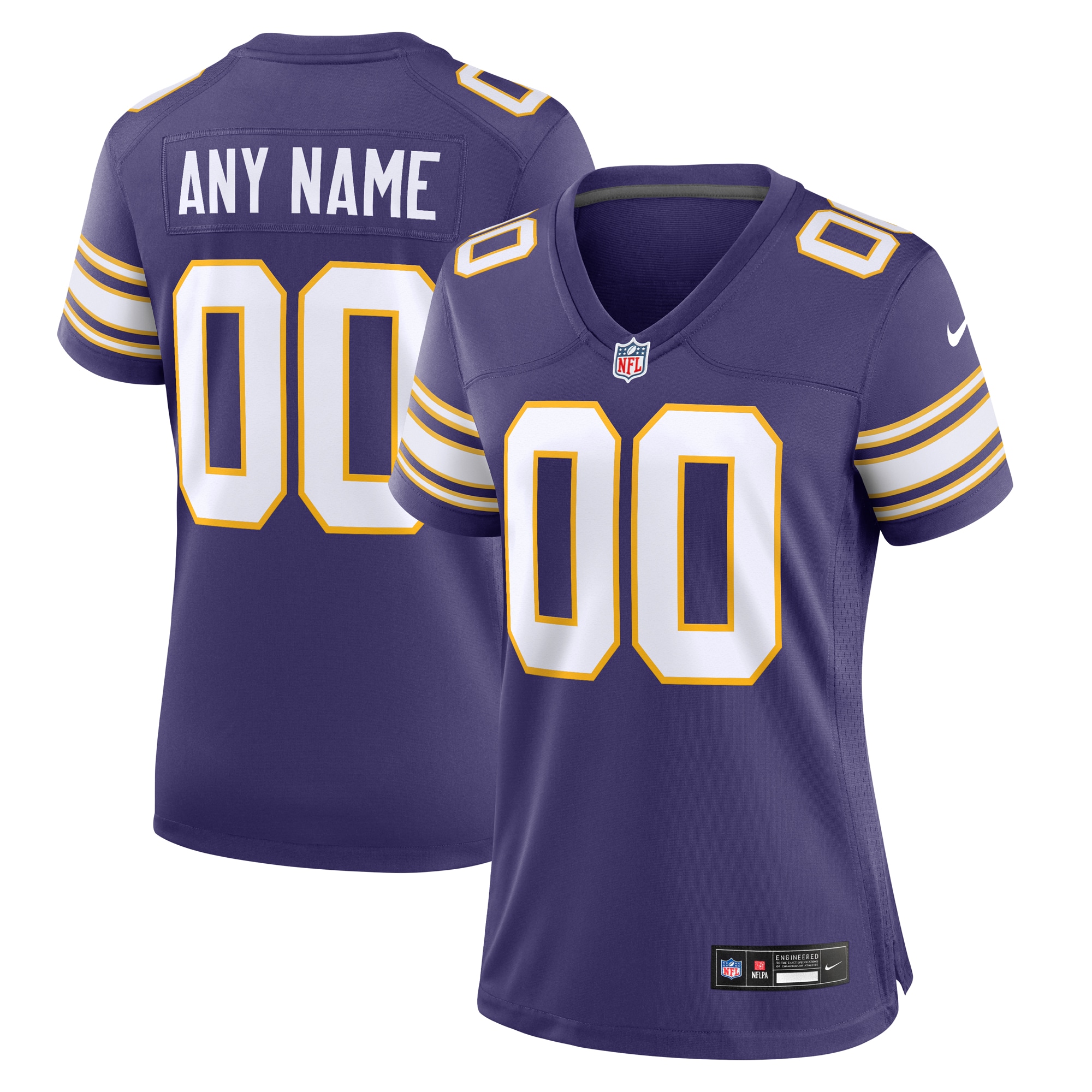 Women's Minnesota Vikings Purple Classic Custom Game Jersey JS4072 Saliibo
