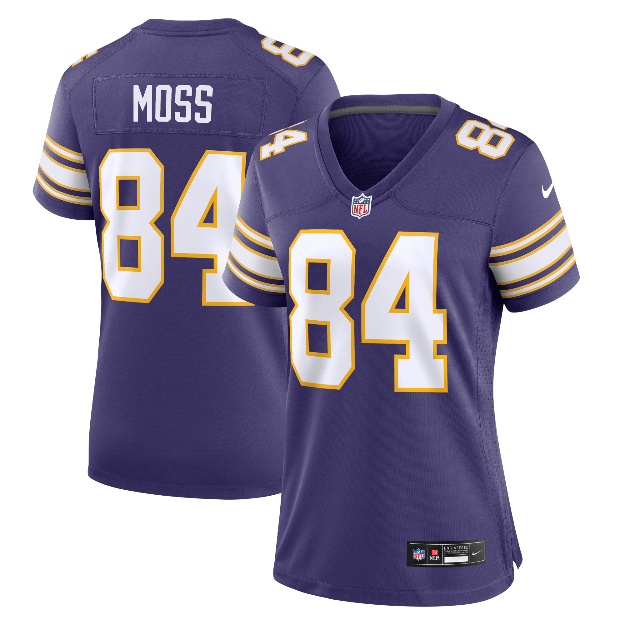 Women's Minnesota Vikings Randy Moss Purple Classic Retired Player Game Jersey JS3623 Saliibo