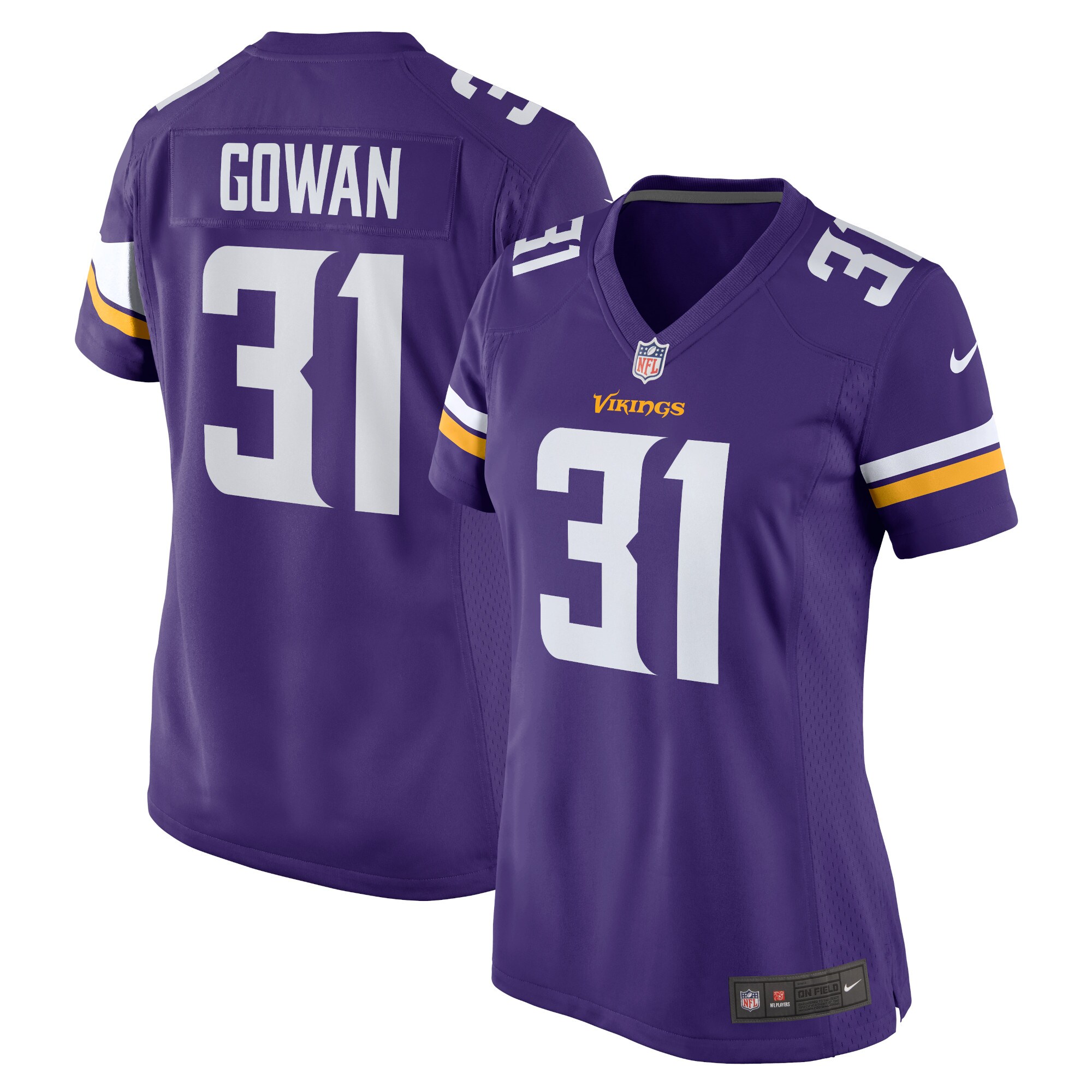 Women's Minnesota Vikings Tay Gowan Purple Home Game Player Jersey JS9462 Saliibo