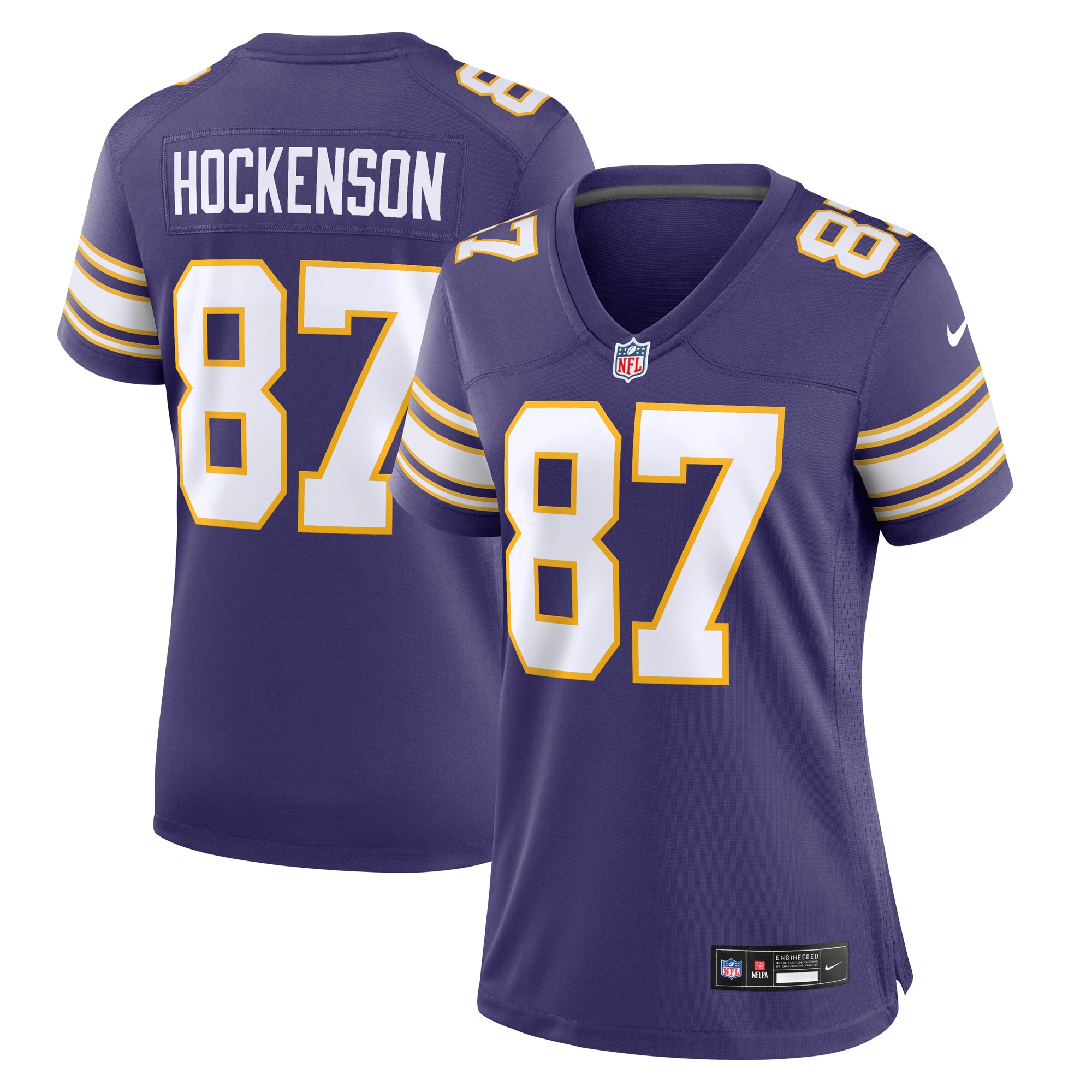 Women's Minnesota Vikings T.J. Hockenson Purple Player Jersey JS3341 Saliibo