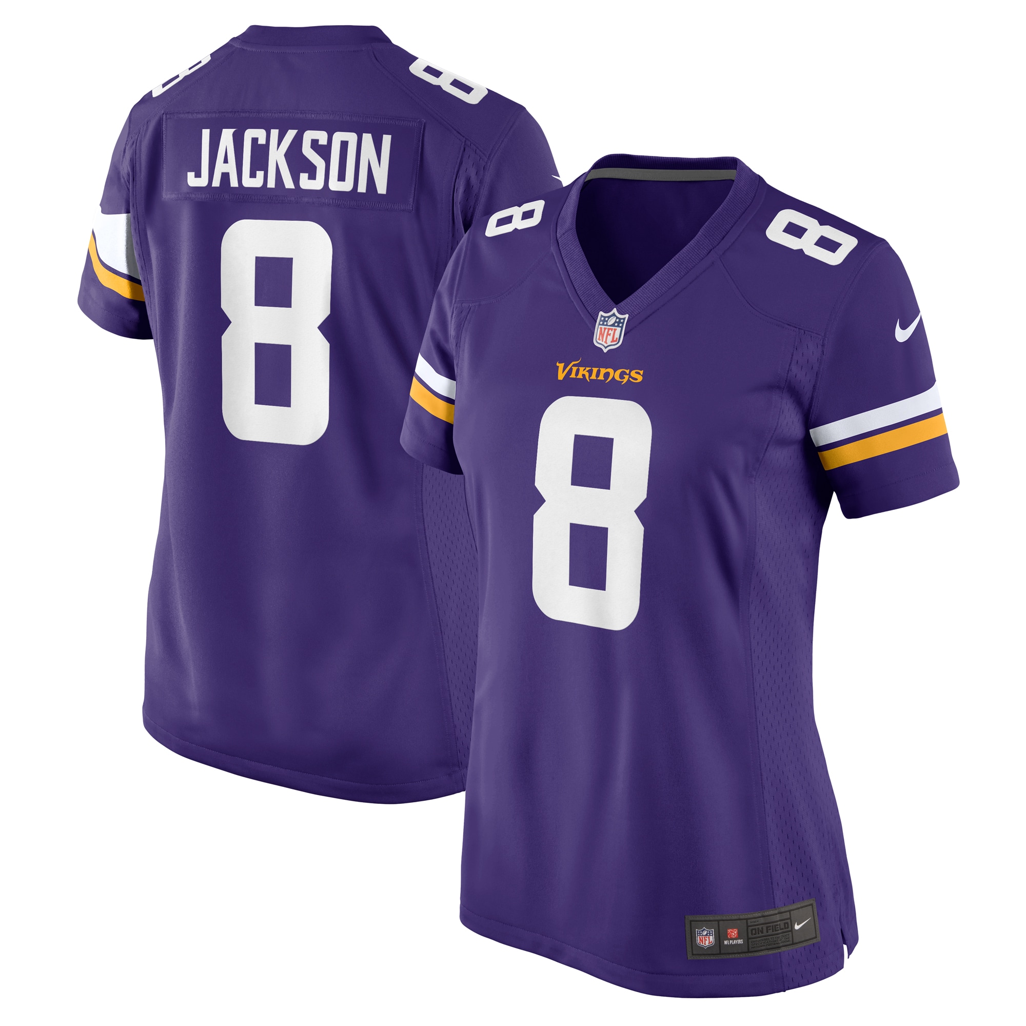 Women's Minnesota Vikings Trishton Jackson Purple Game Jersey JS5101 Saliibo