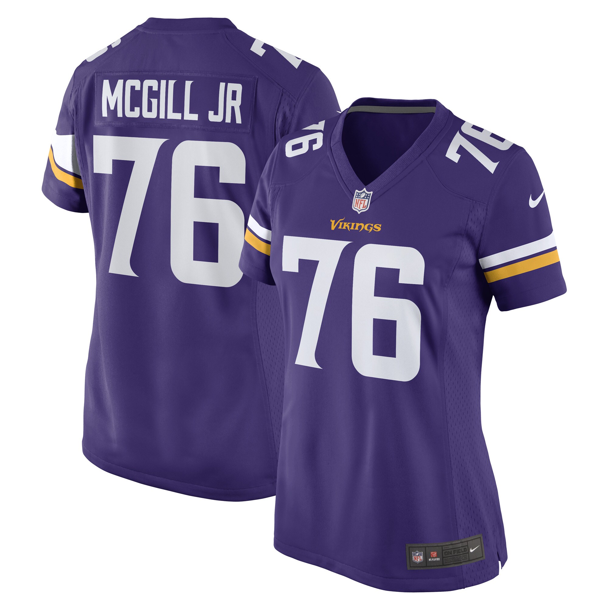 Women's Minnesota Vikings T.Y. McGill Jr. Purple Game Player Jersey JS7273 Saliibo