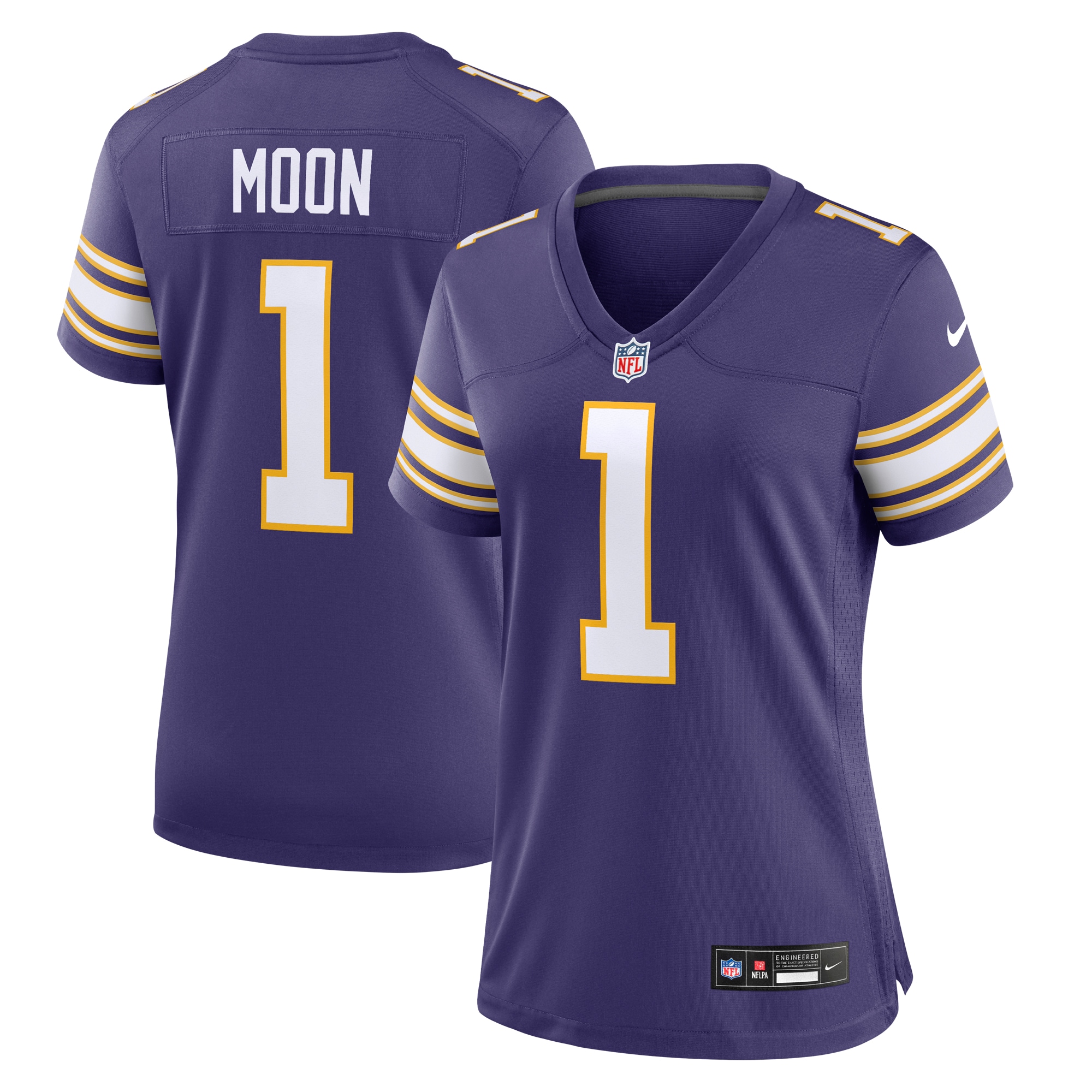 Women's Minnesota Vikings Warren Moon Purple Classic Retired Player Game Jersey JS6702 Saliibo